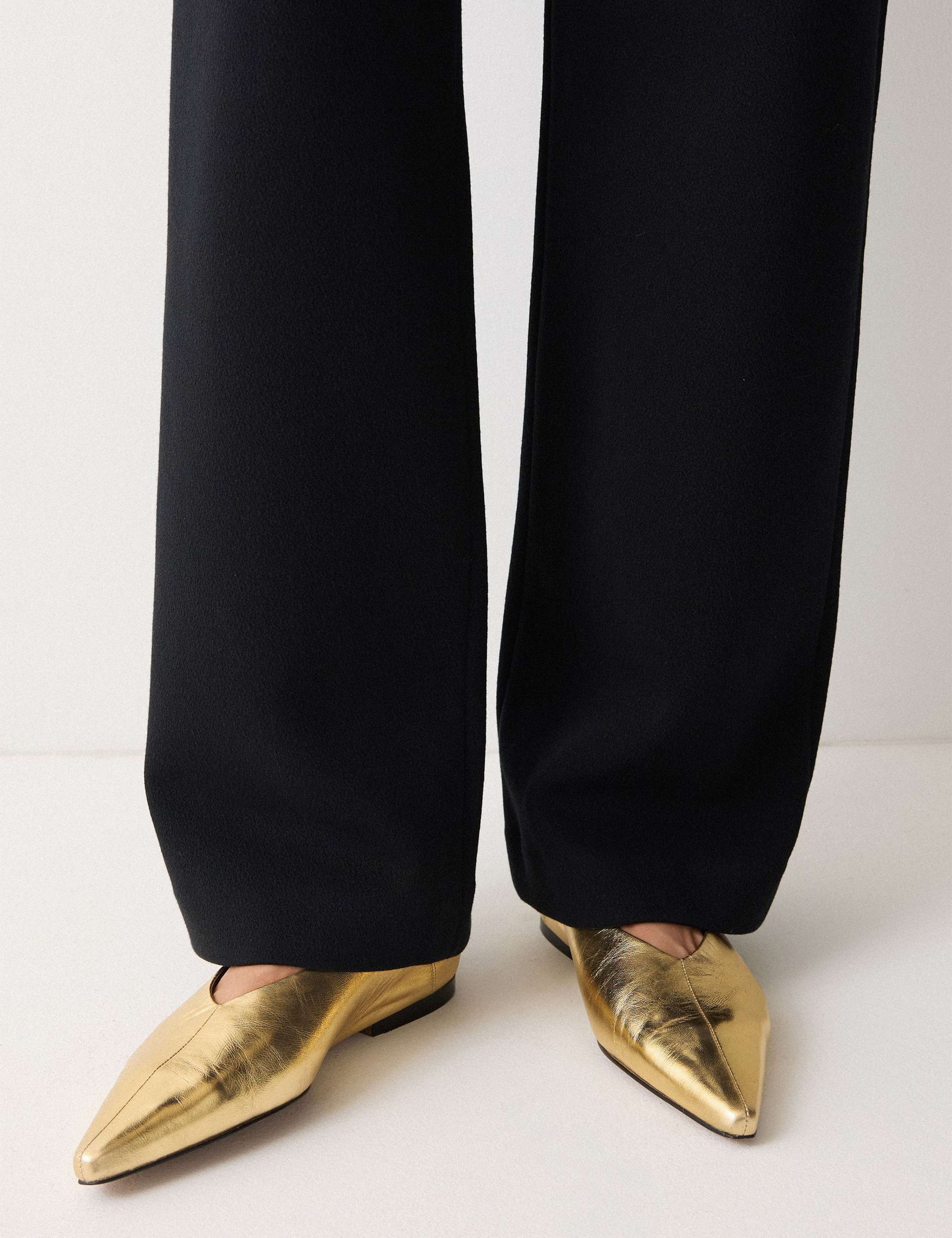 Leather Flat Pointed Ballet Pumps 3 of 6