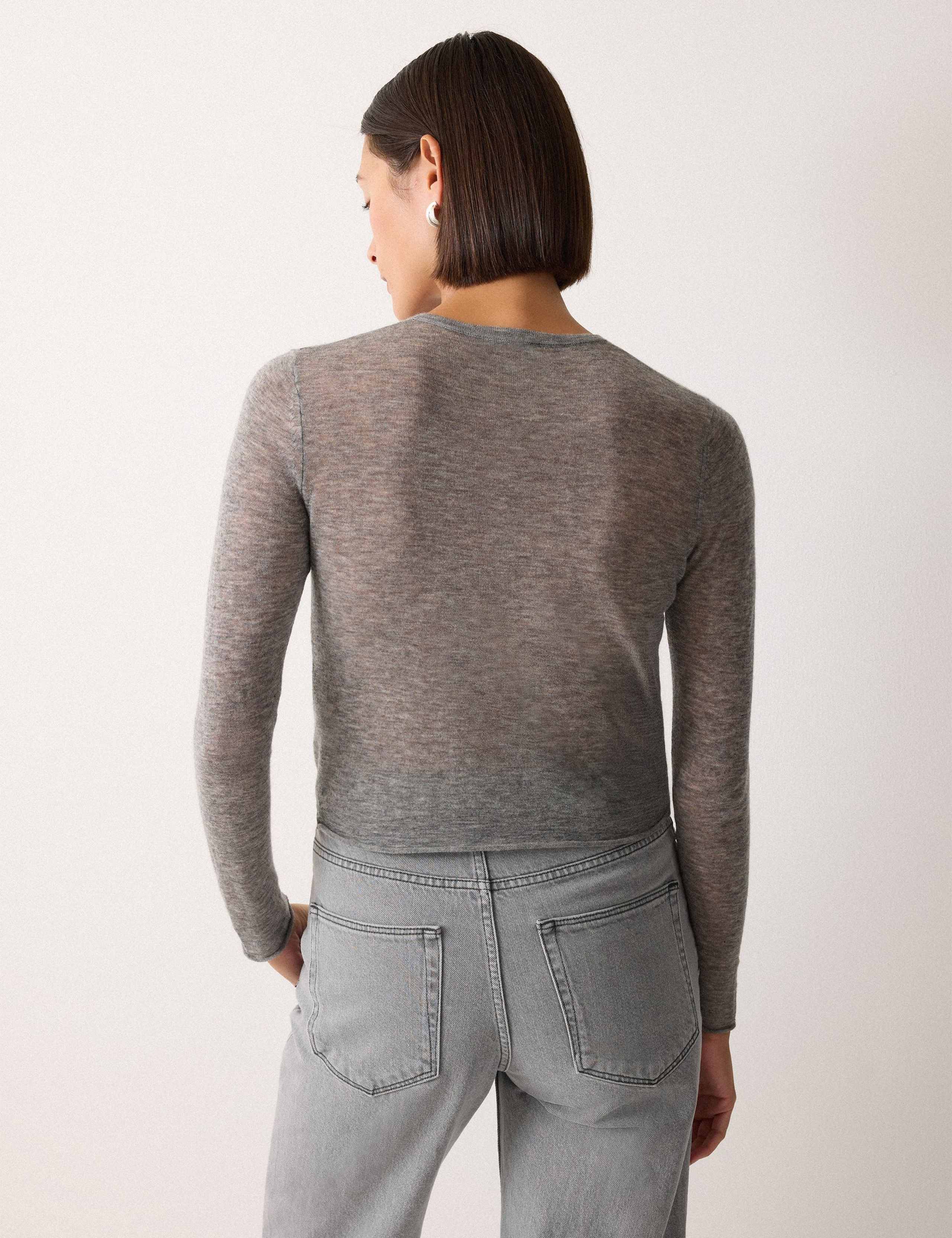 Pure Wool Crew Neck Cardigan 3 of 5