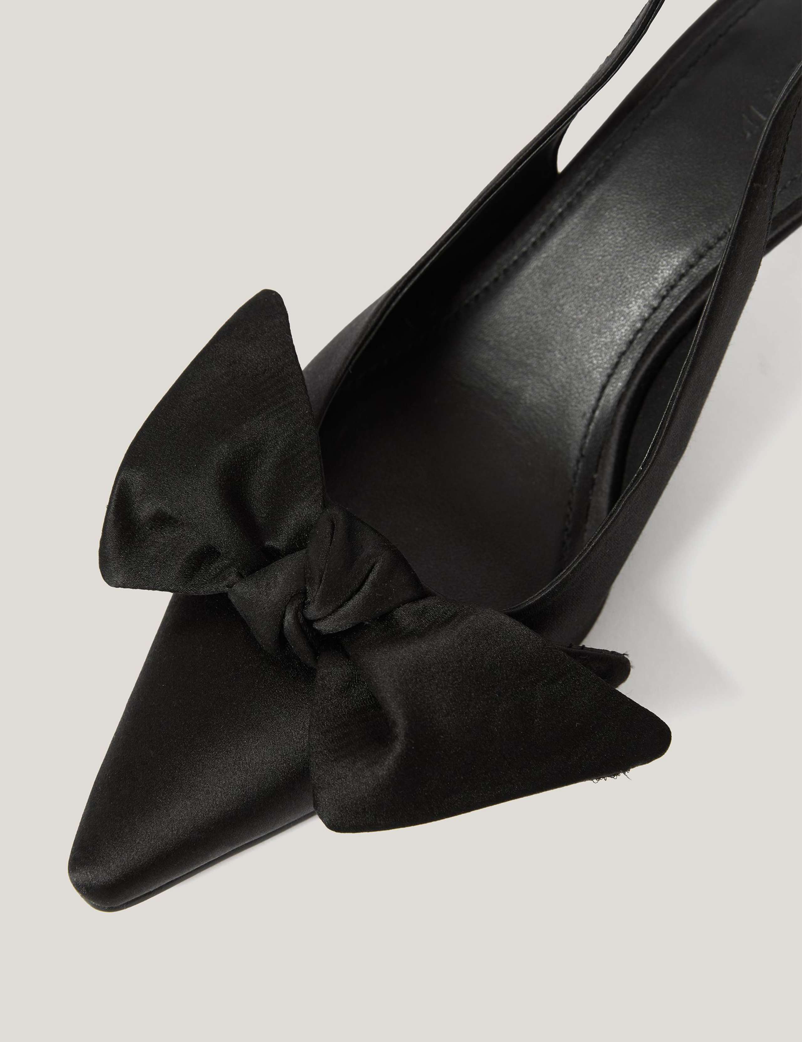 Satin Bow Slingback Heels 2 of 6