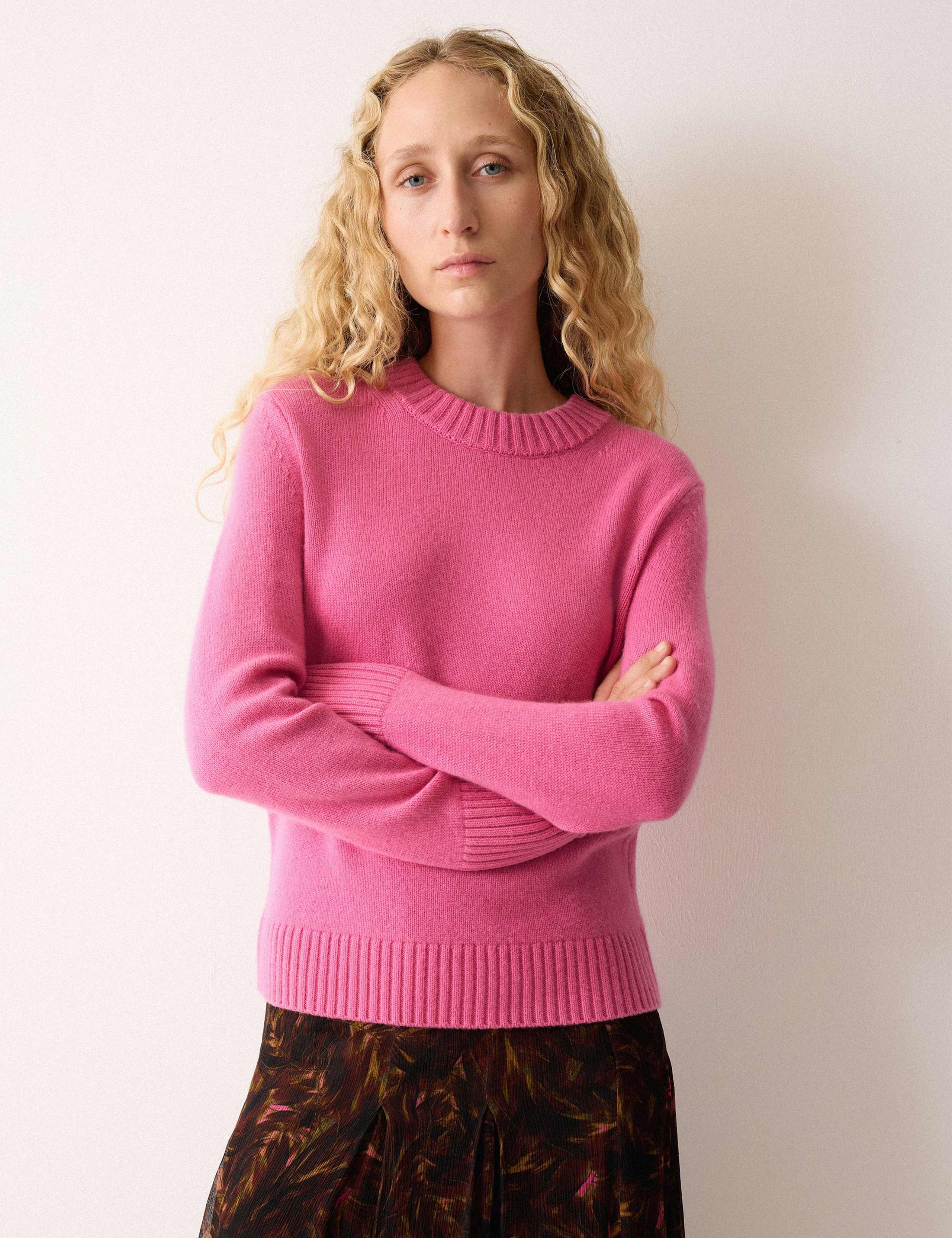 Wool Rich Crew Neck Jumper with Cashmere 1 of 6