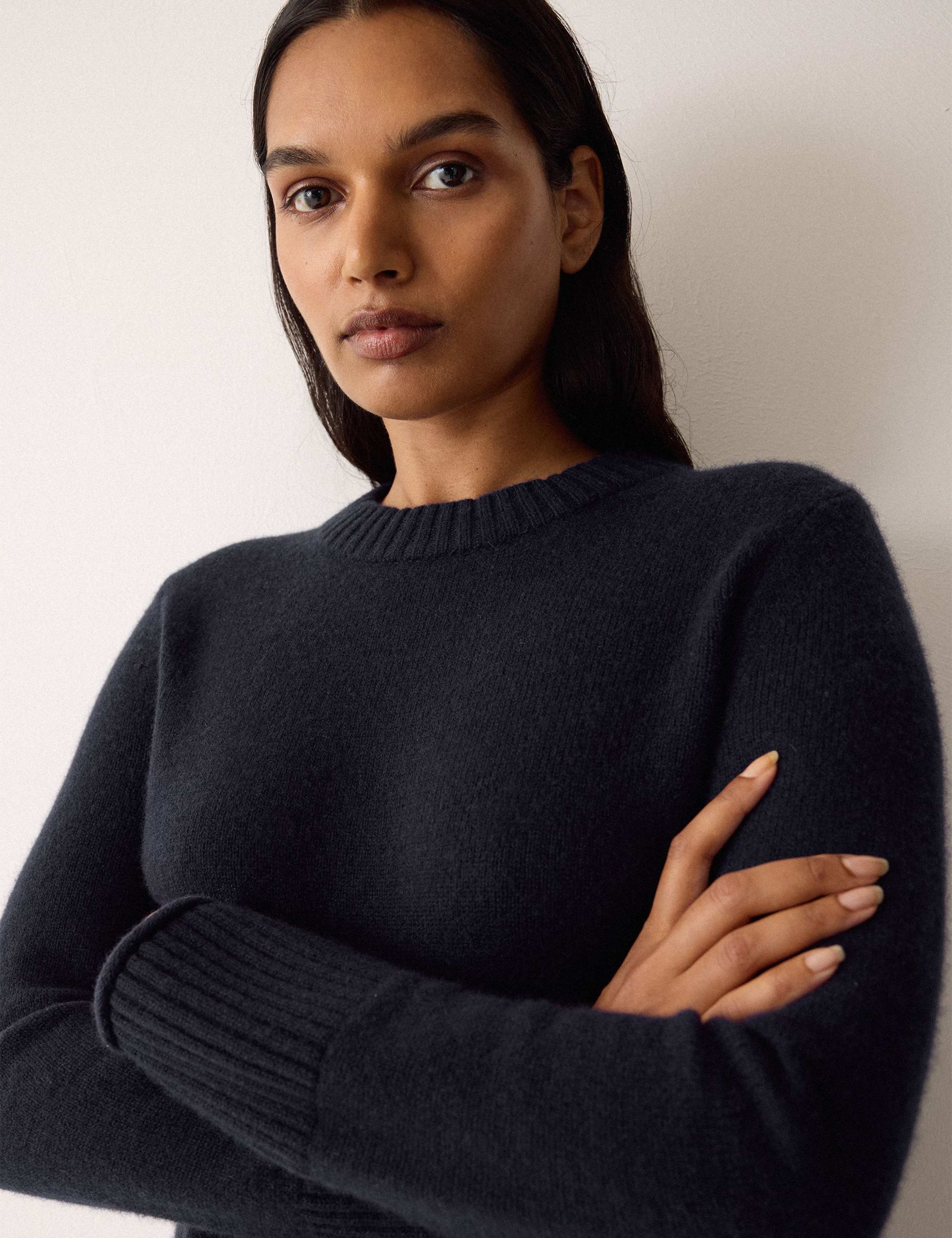 Wool Rich Crew Neck Jumper with Cashmere 3 of 5