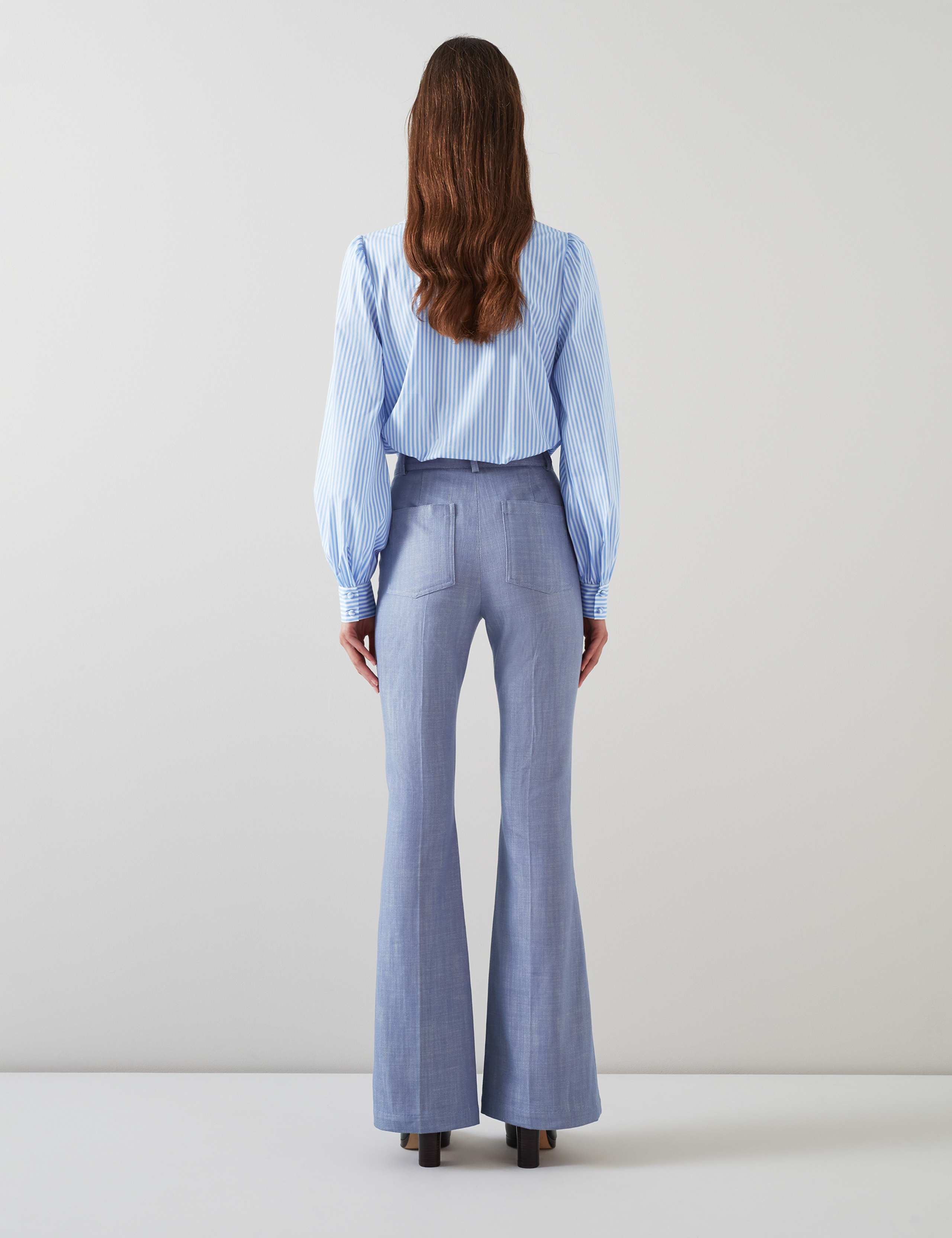 Cotton Rich Striped Button Through Blouse 4 of 4