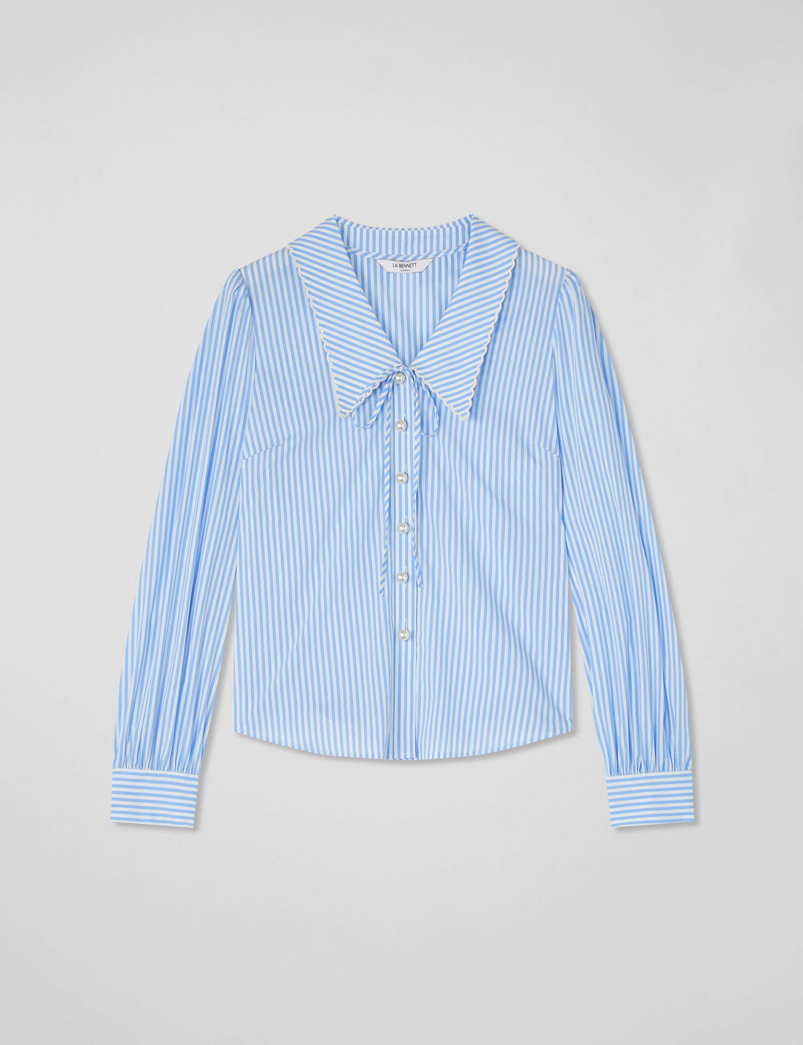 Cotton Rich Striped Button Through Blouse 2 of 4