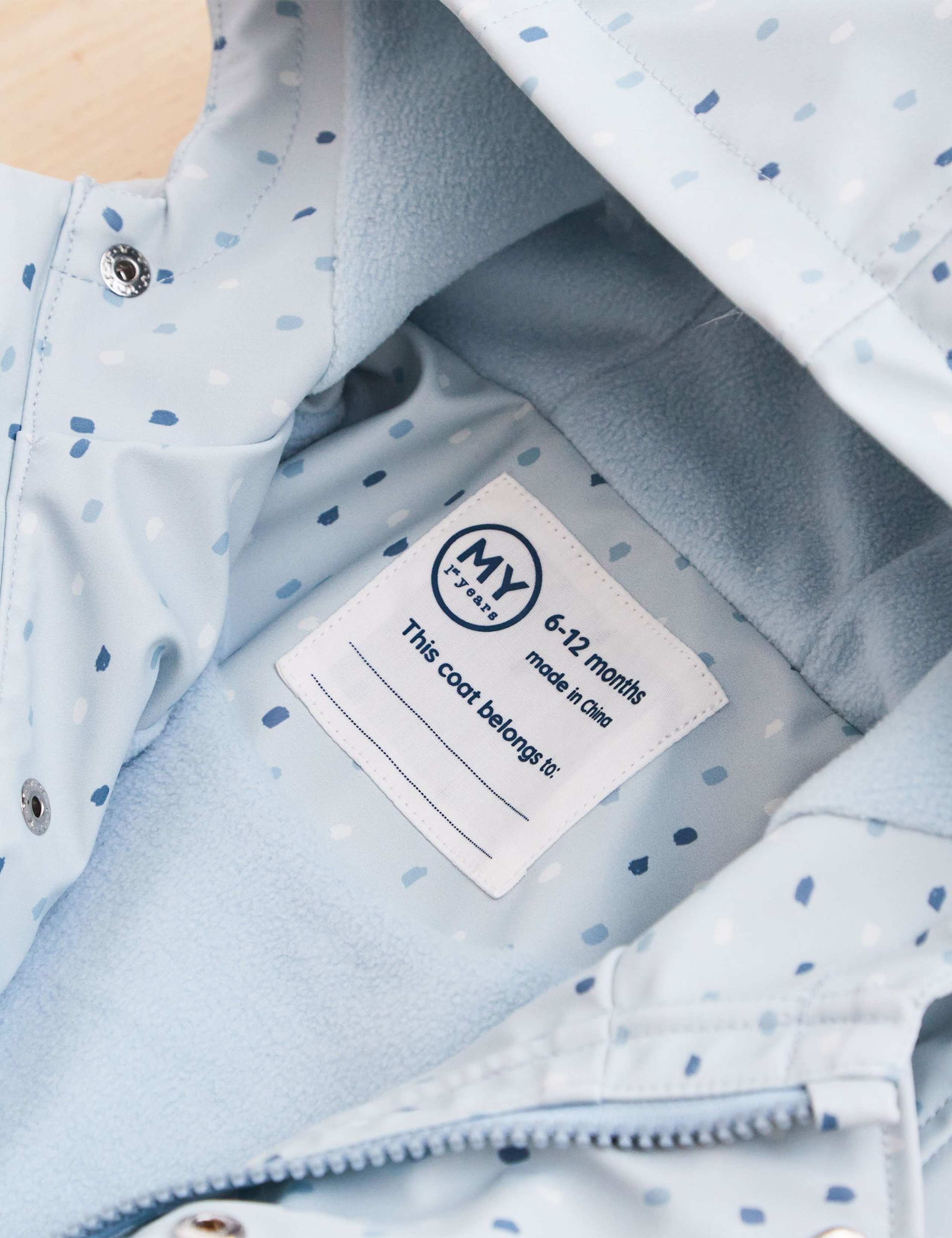 Personalised Blue Spot Print Raincoat 4 of 6