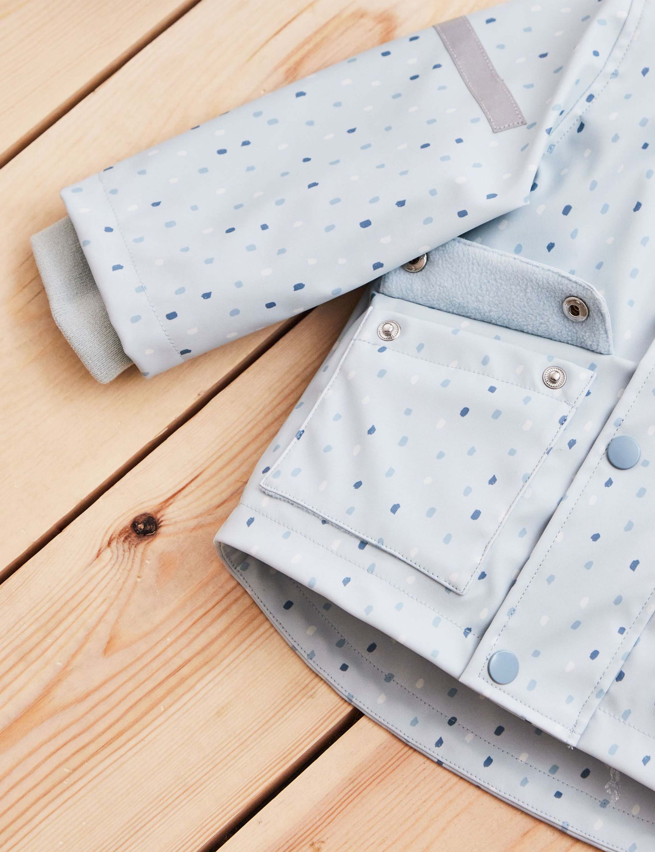 Personalised Blue Spot Print Raincoat 5 of 6