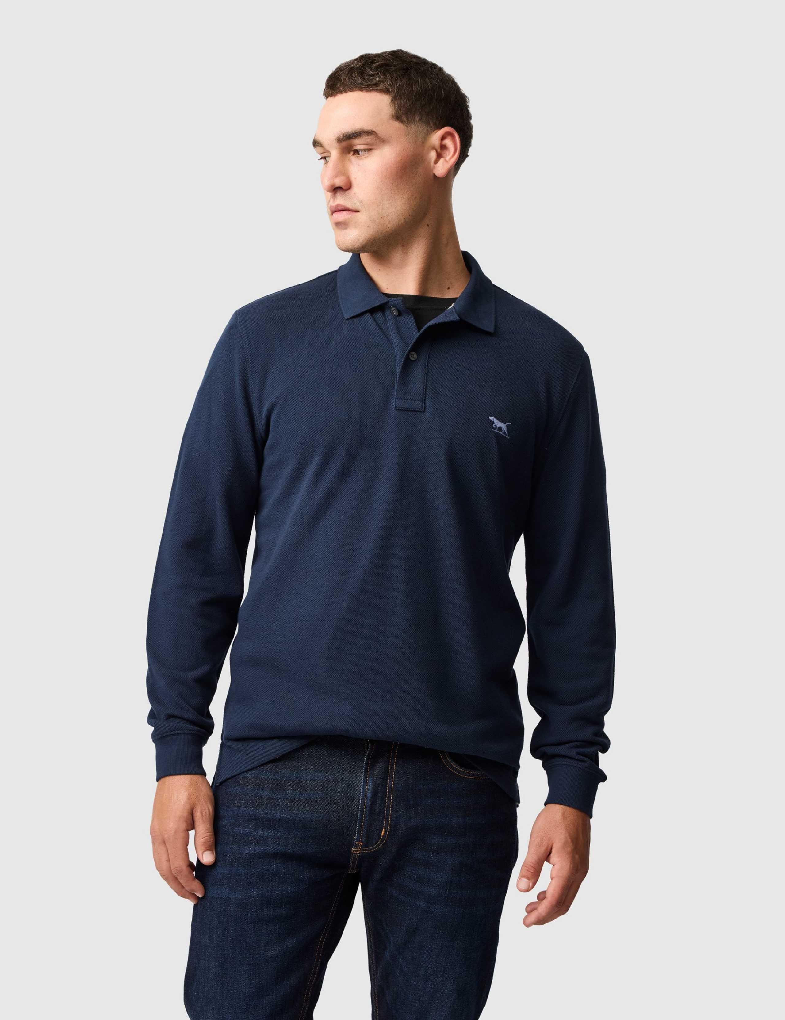 Gunn Pure Cotton Long Sleeve Polo Shirt 1 of 6
