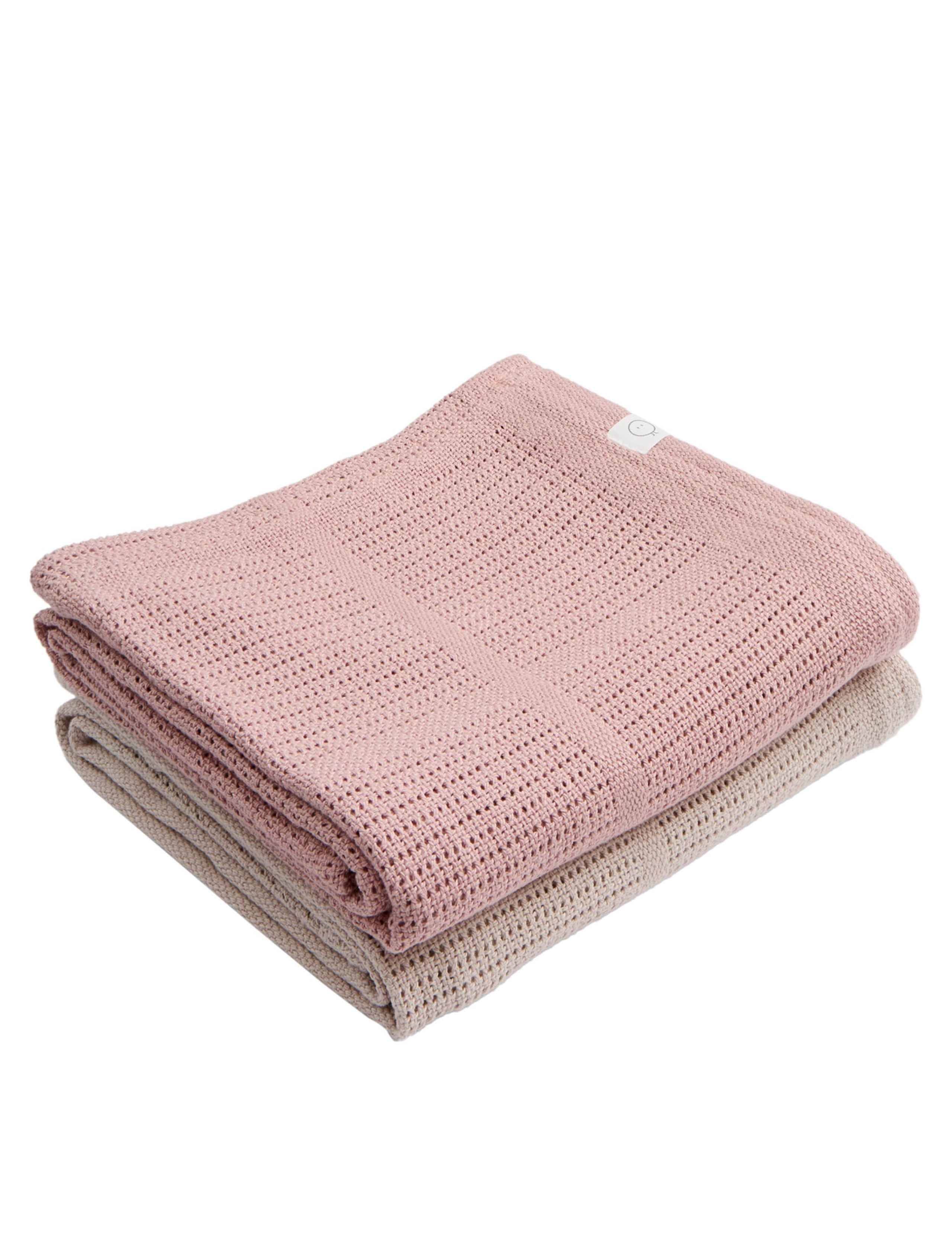 2 Pack Cotton Blend Cellular Shawls 2 of 3