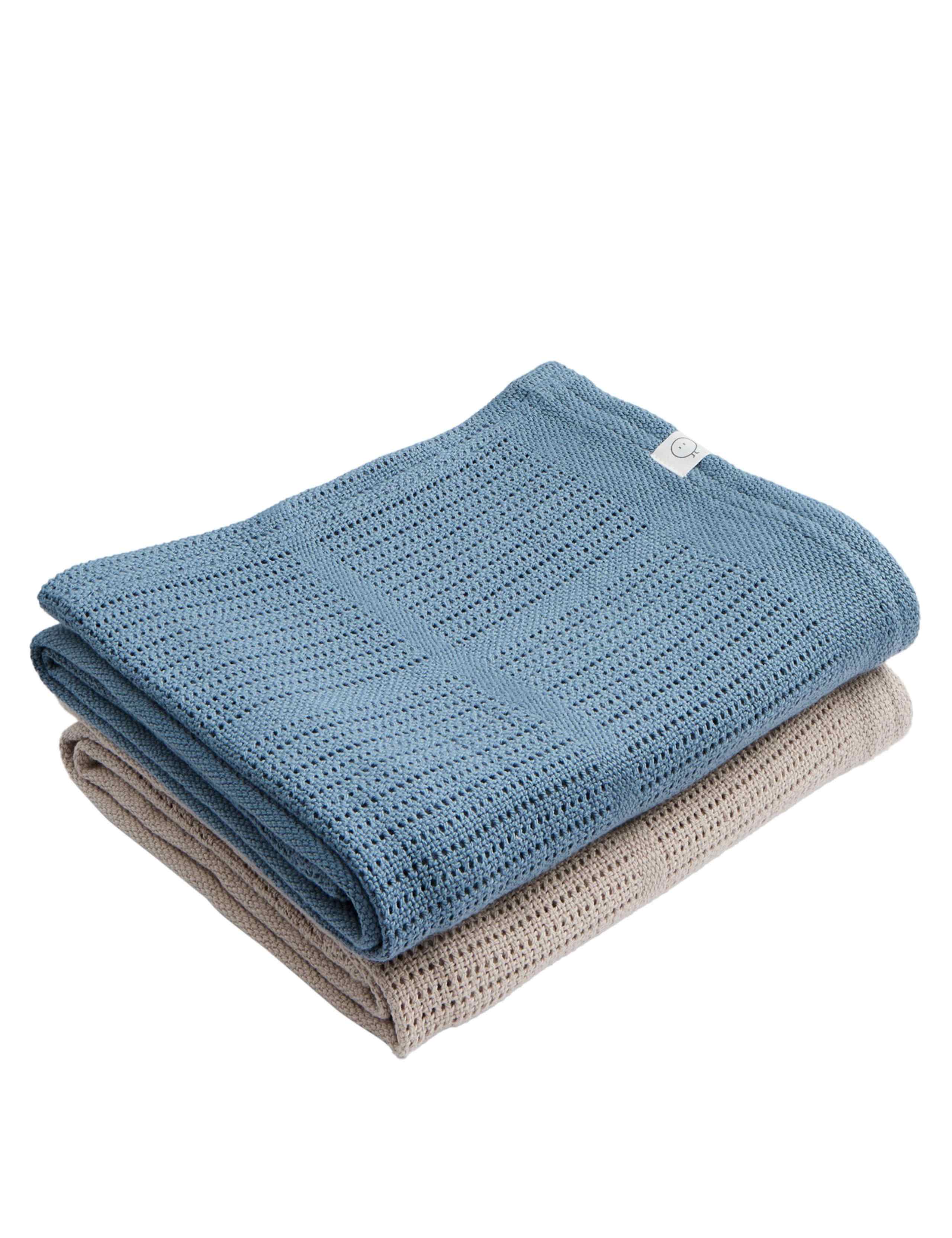 2 Pack Cotton Blend Cellular Shawls 2 of 3