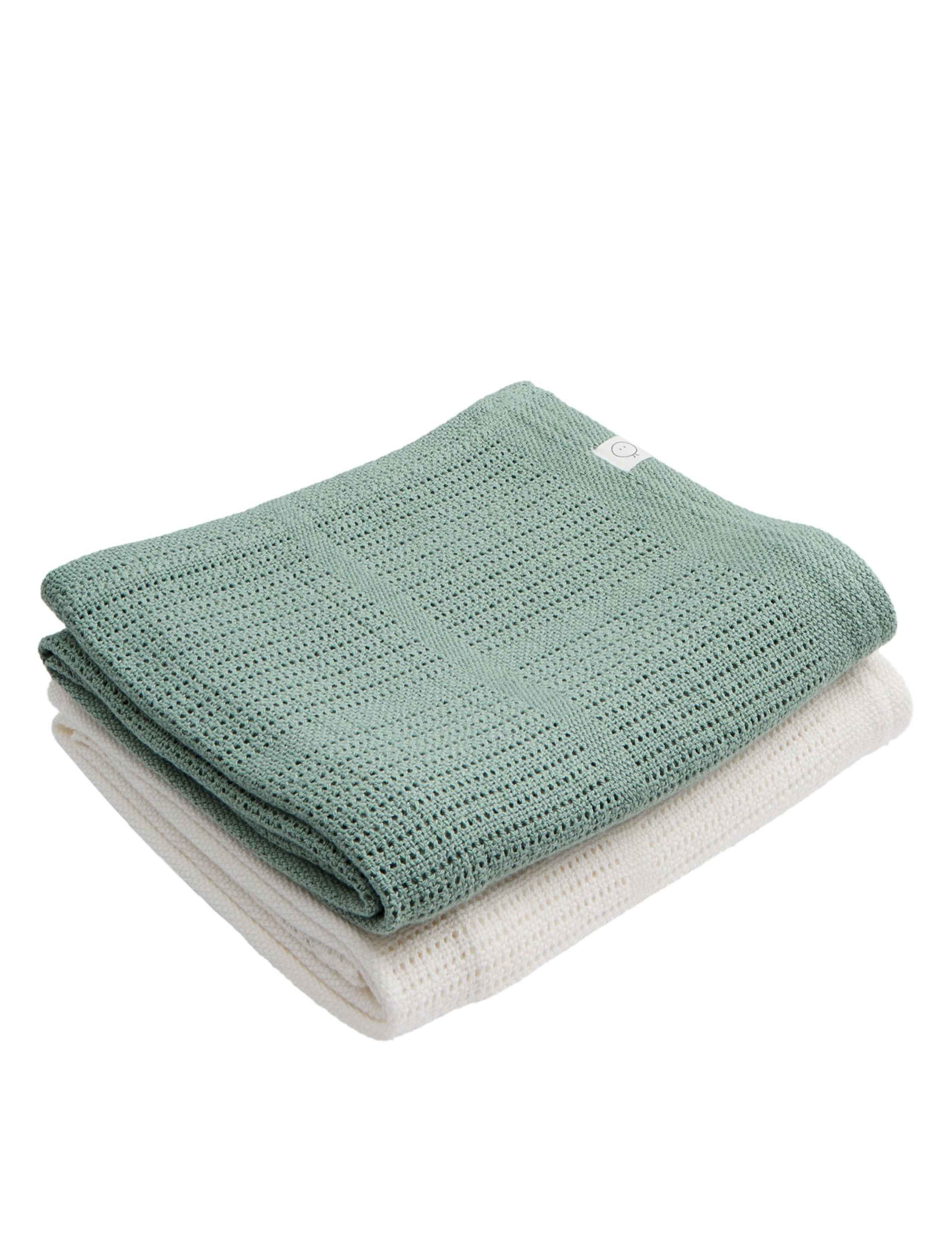 2pk Cotton Blend Cellular Shawls 2 of 3