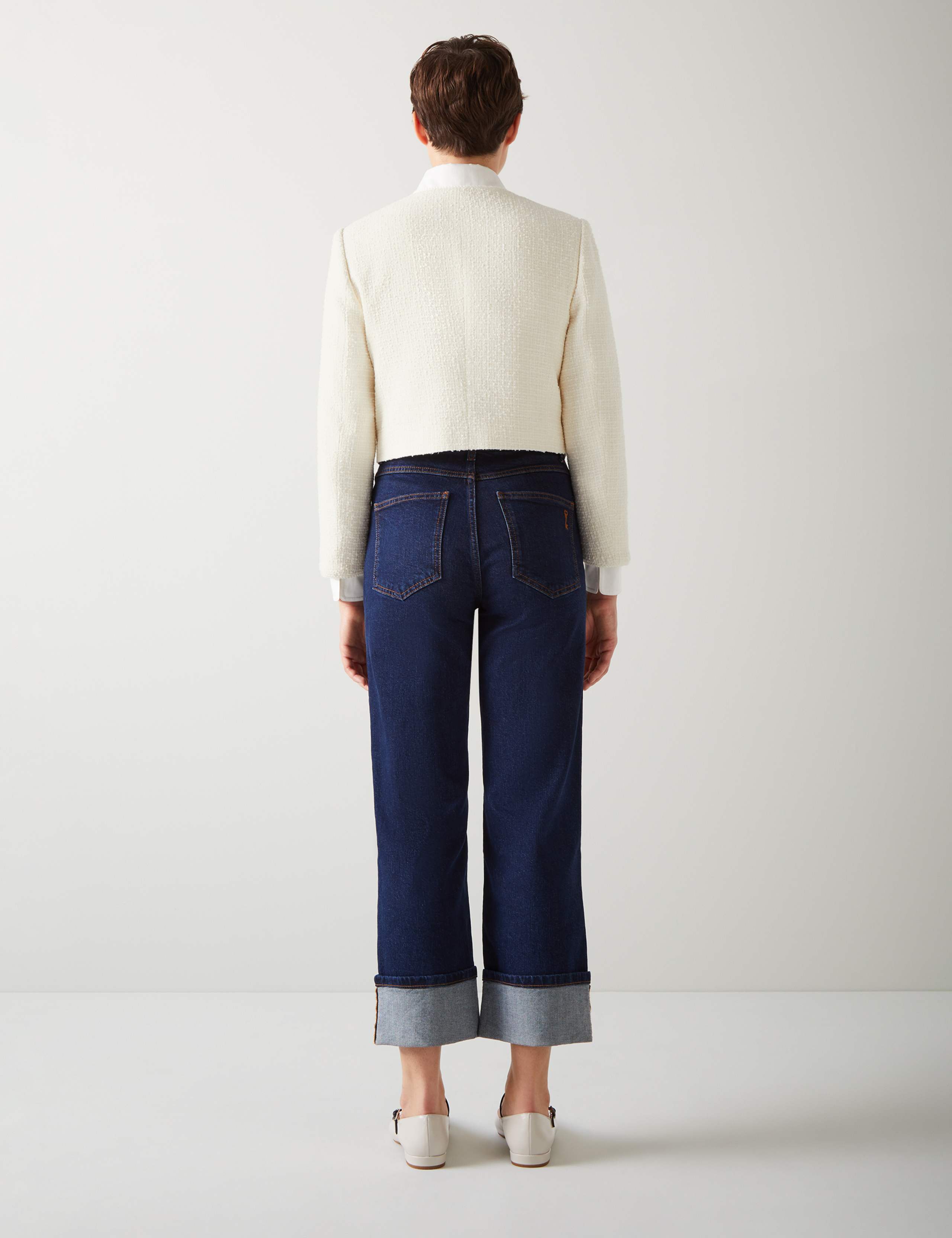 Tweed Collarless Cropped Jacket 4 of 4