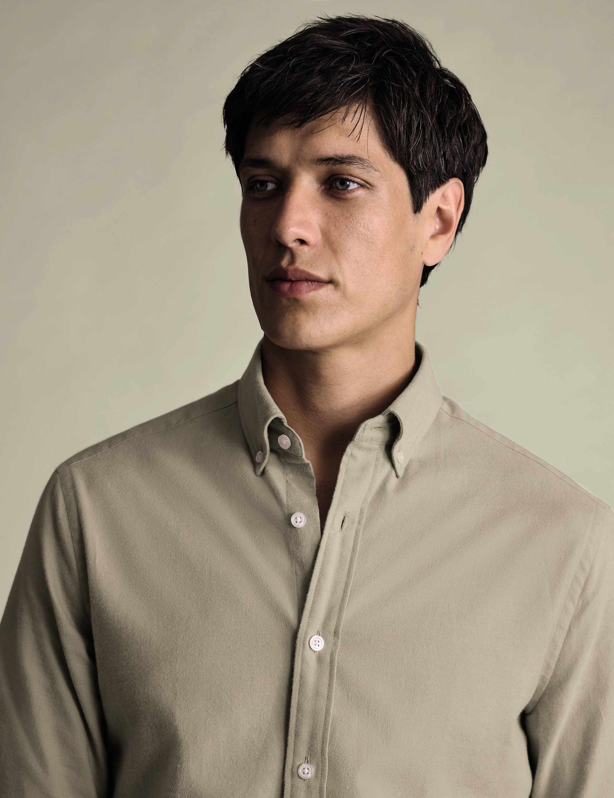 Slim Fit Pure Cotton Flannel Shirt 3 of 5