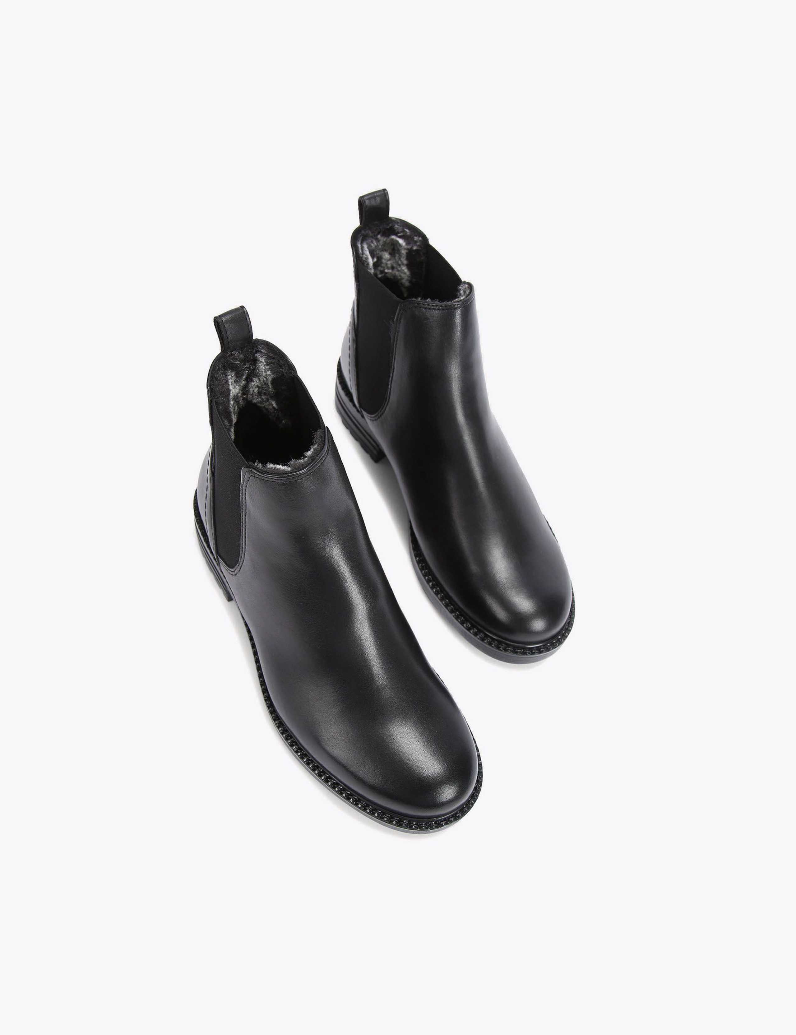 Wide Fit Leather Block Heel Chelsea Boots 4 of 5