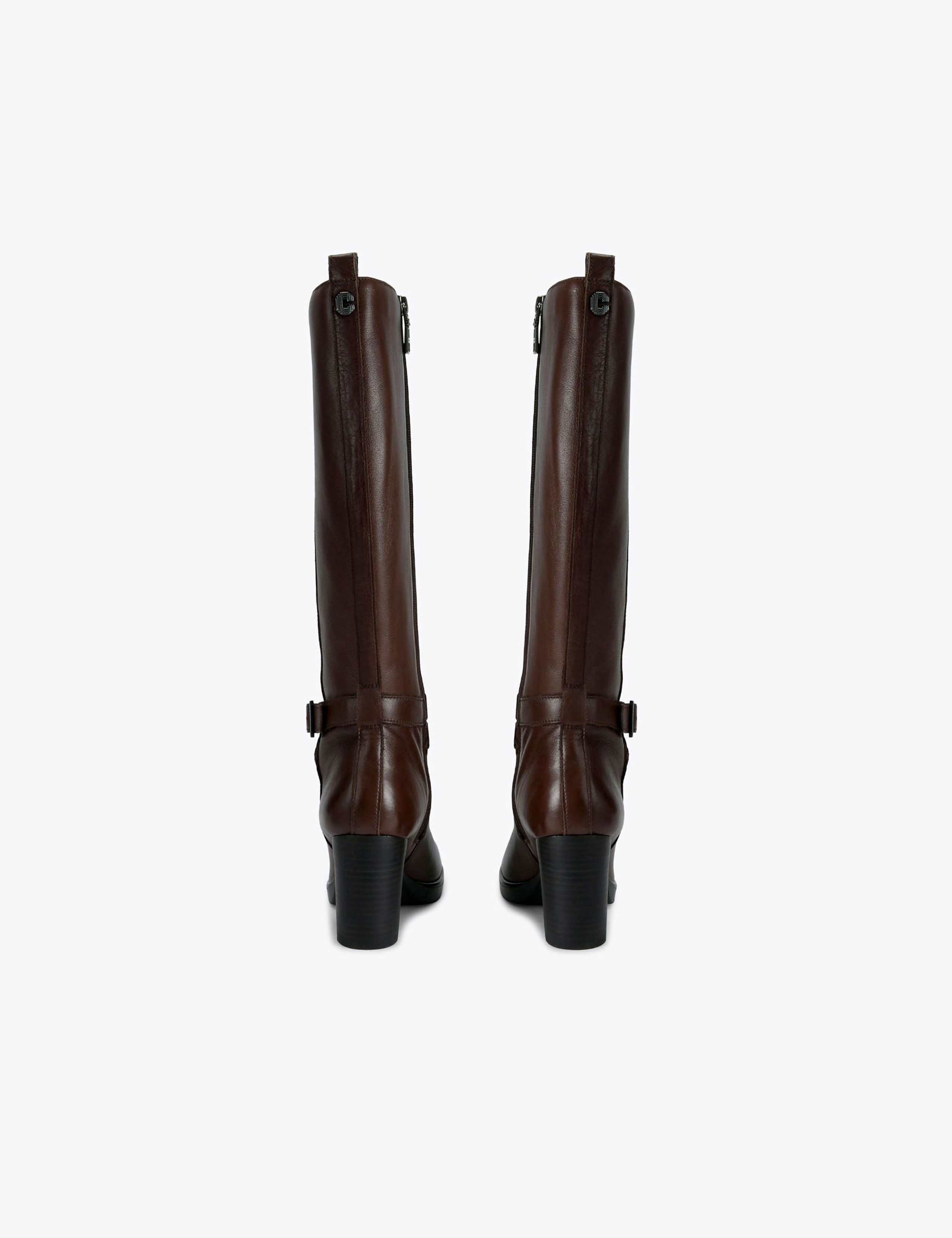 Wide Fit Leather Block Heel Knee High Boots 5 of 5