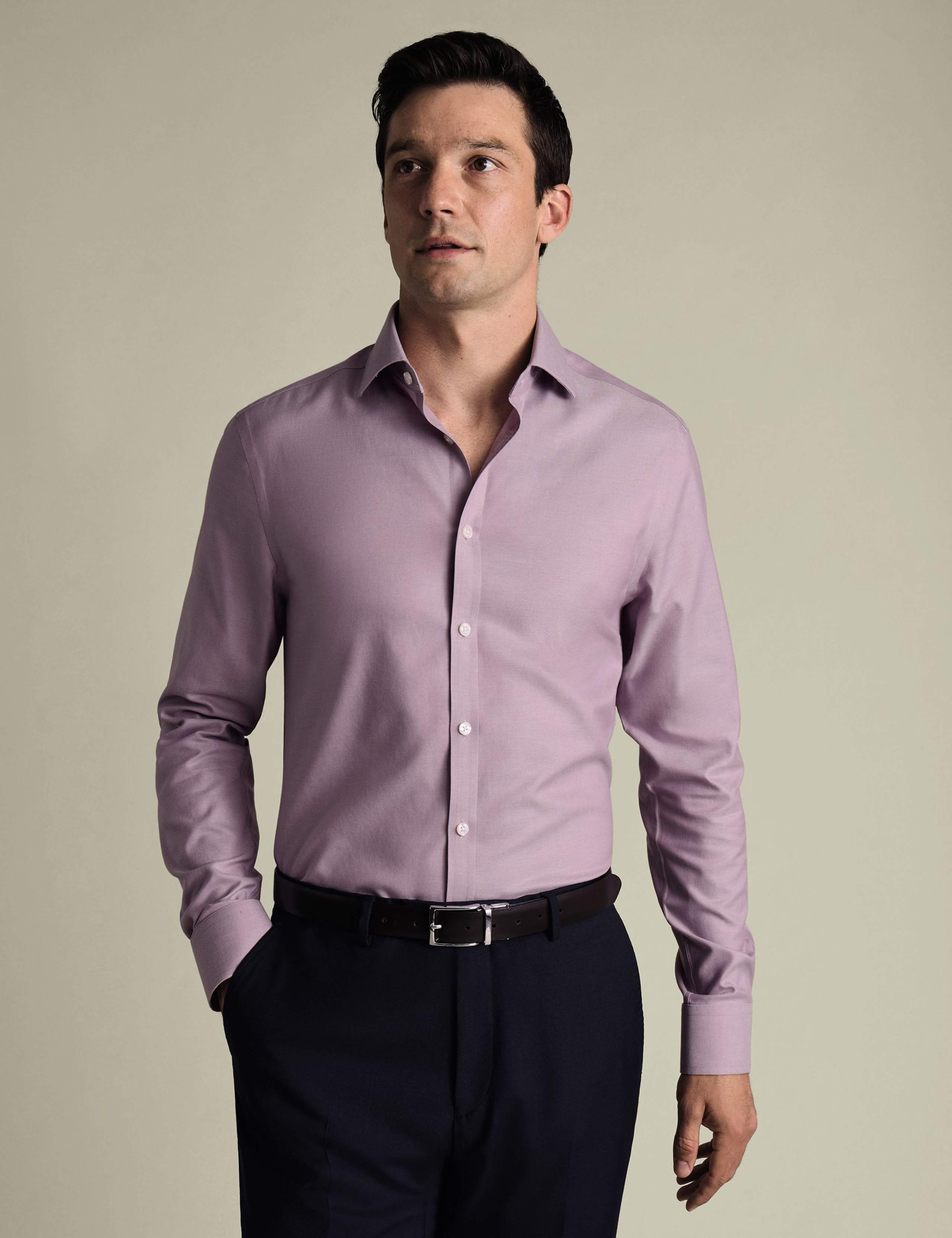 Slim Fit Non Iron Pure Cotton Twill Shirt 2 of 7