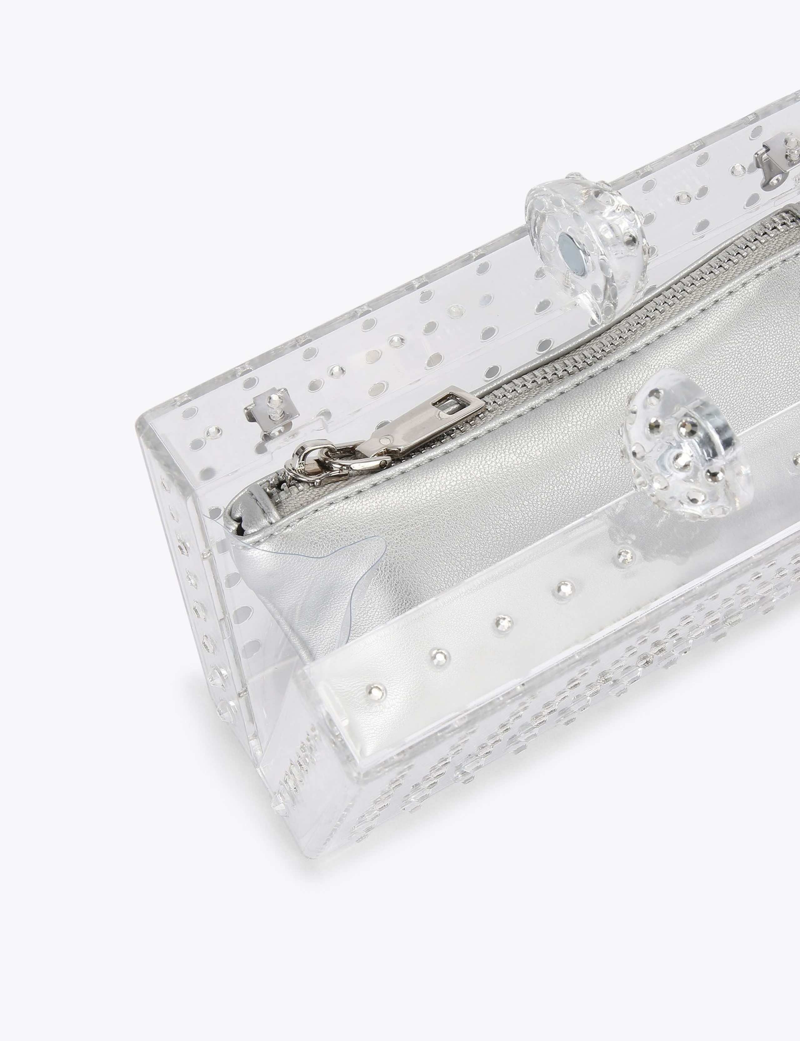 Metallic Diamante Chain Strap Clutch Bag 4 of 4