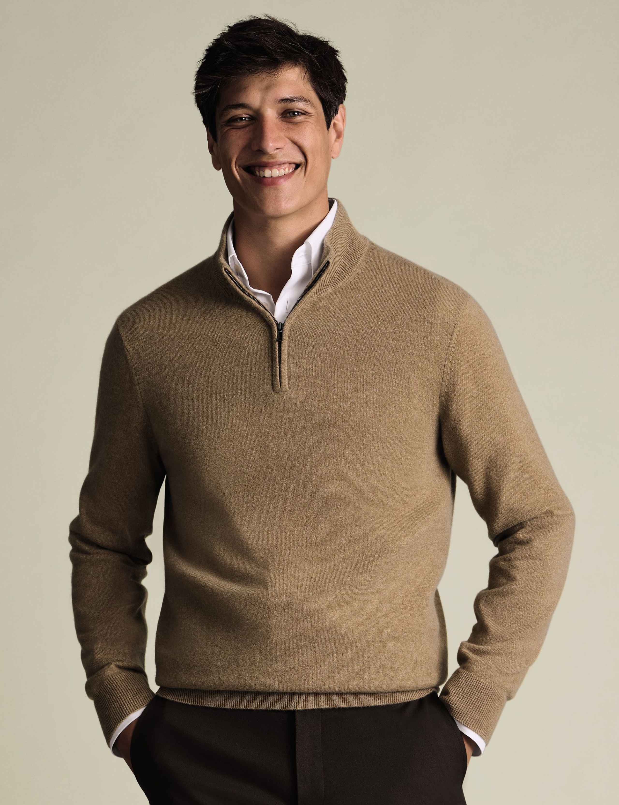 Pure Cashmere Half Zip Jumper 1 of 5