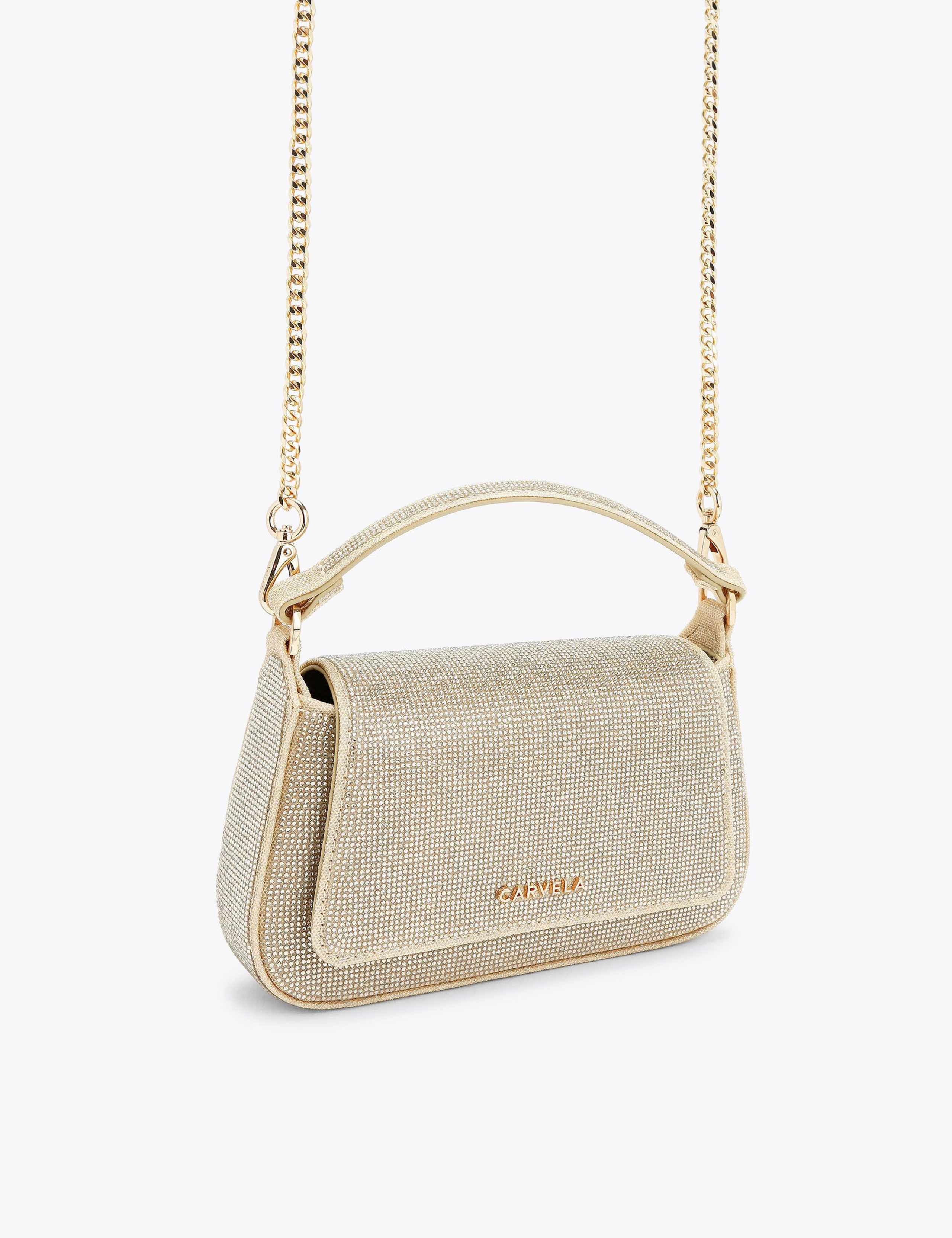 Metallic Chain Strap Top Handle Clutch Bag 4 of 6