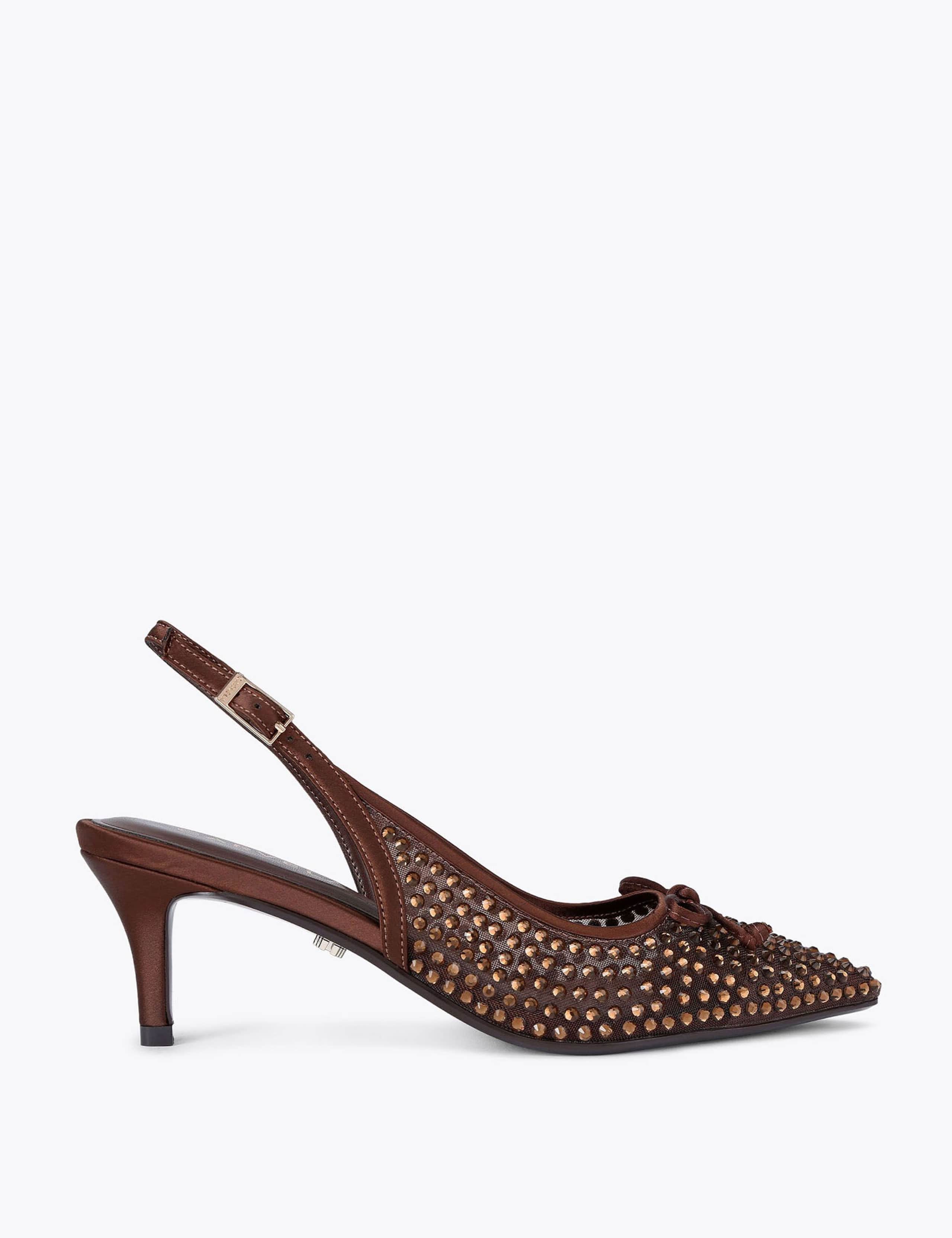 Sparkle Stiletto Heel Pointed Slingback Shoes 1 of 4