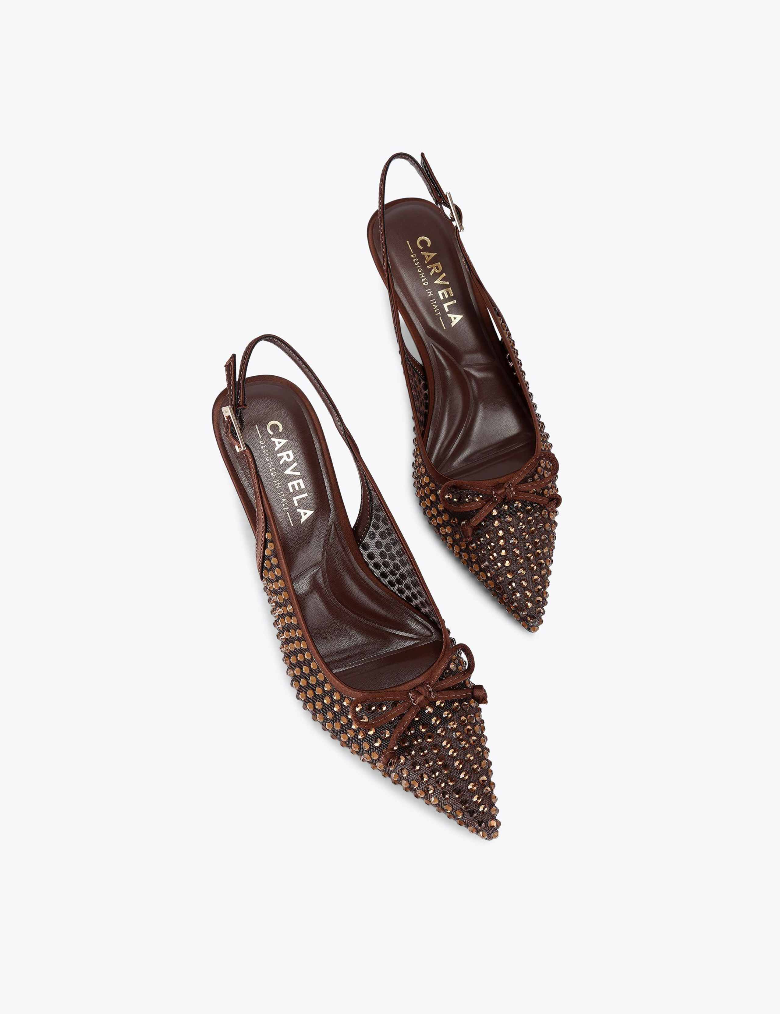 Sparkle Stiletto Heel Pointed Slingback Shoes 2 of 4