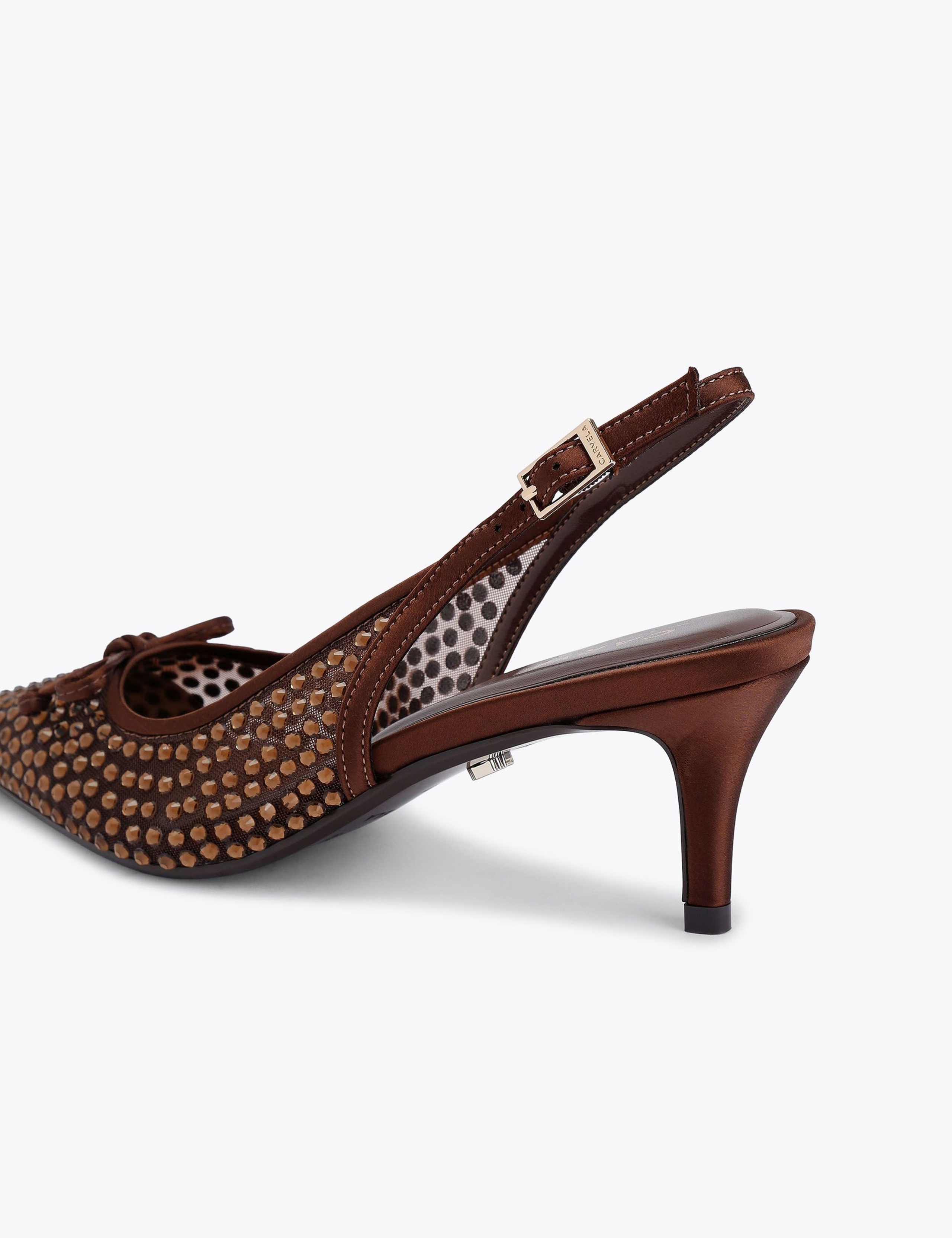 Sparkle Stiletto Heel Pointed Slingback Shoes 4 of 4