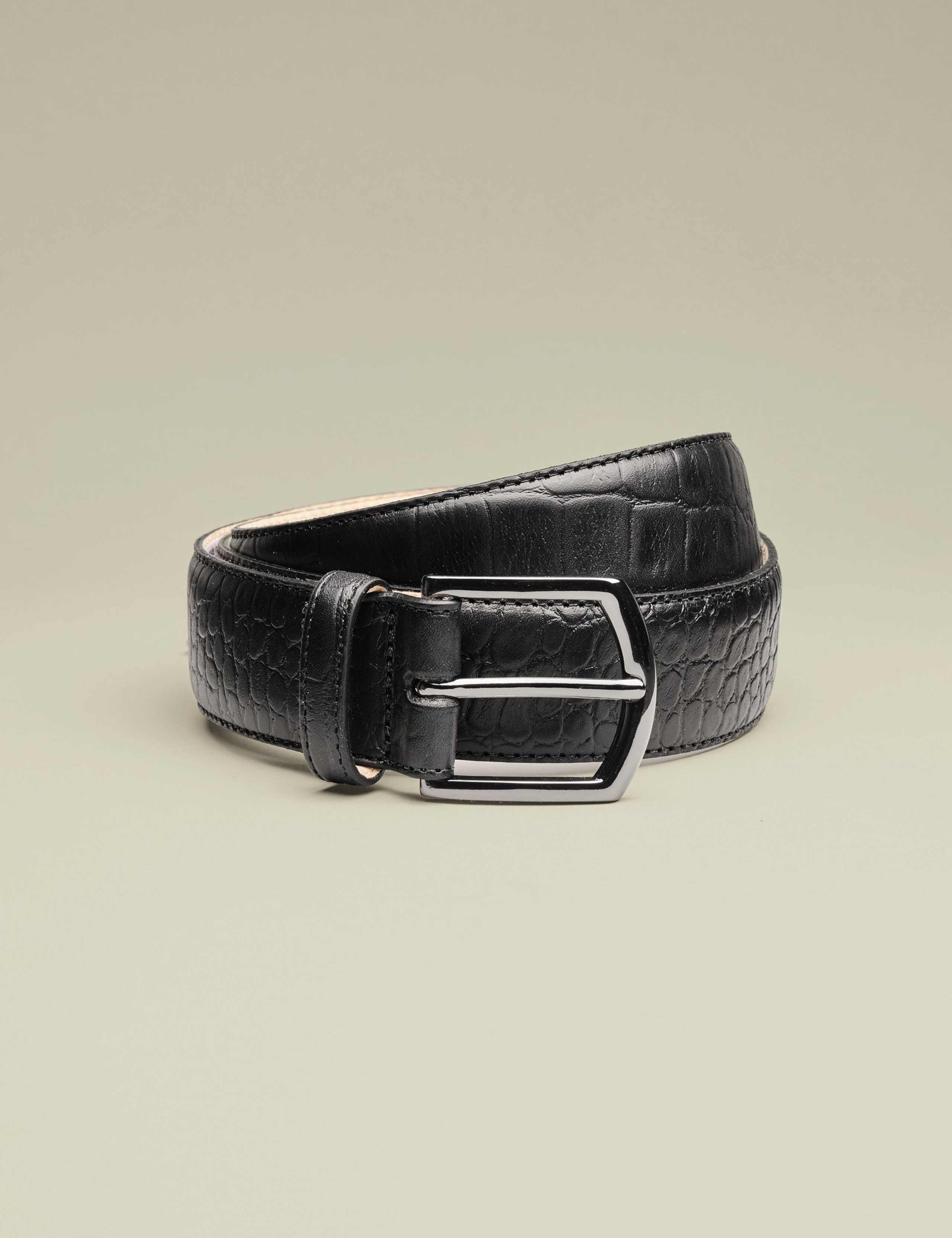 Embossed Leather Textured Belt 1 of 2