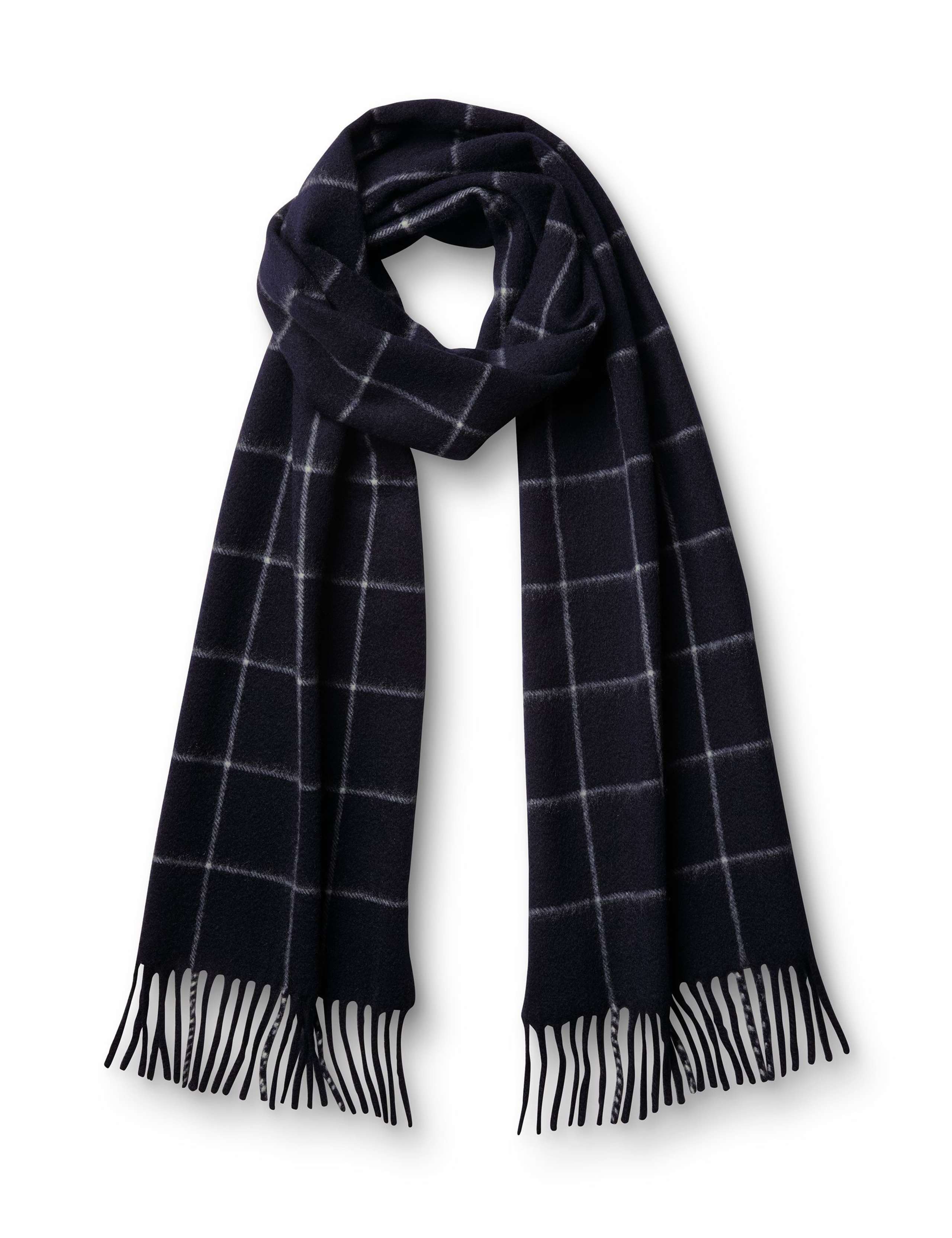 Pure Cashmere Windowpane Checked Scarf 1 of 3