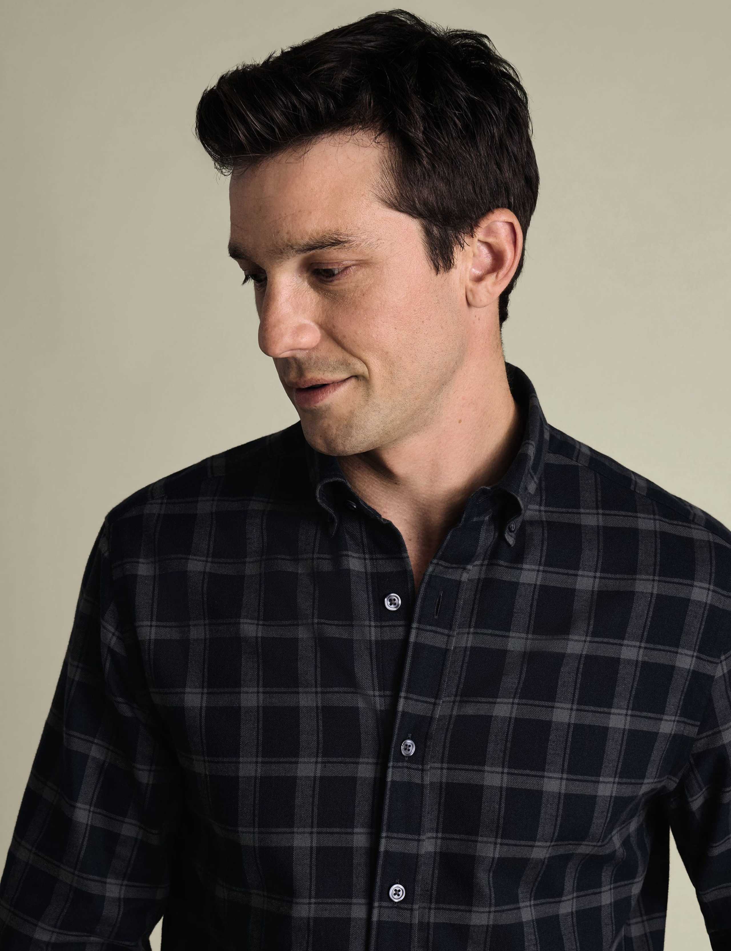 Regular Fit Brushed Flannel Checked Shirt 2 of 5