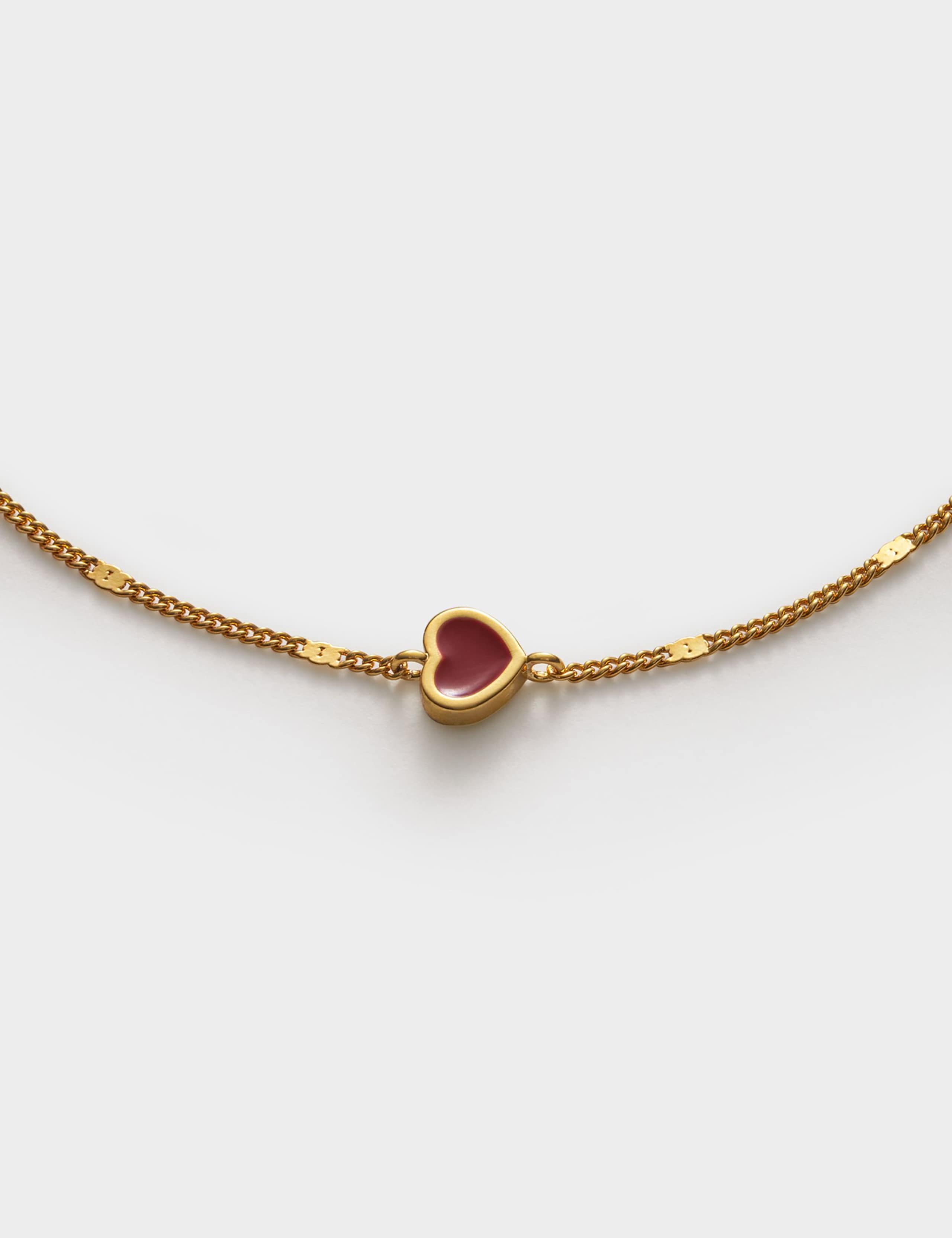 Gold Coated Enamel Heart Waterproof Bracelet 2 of 5