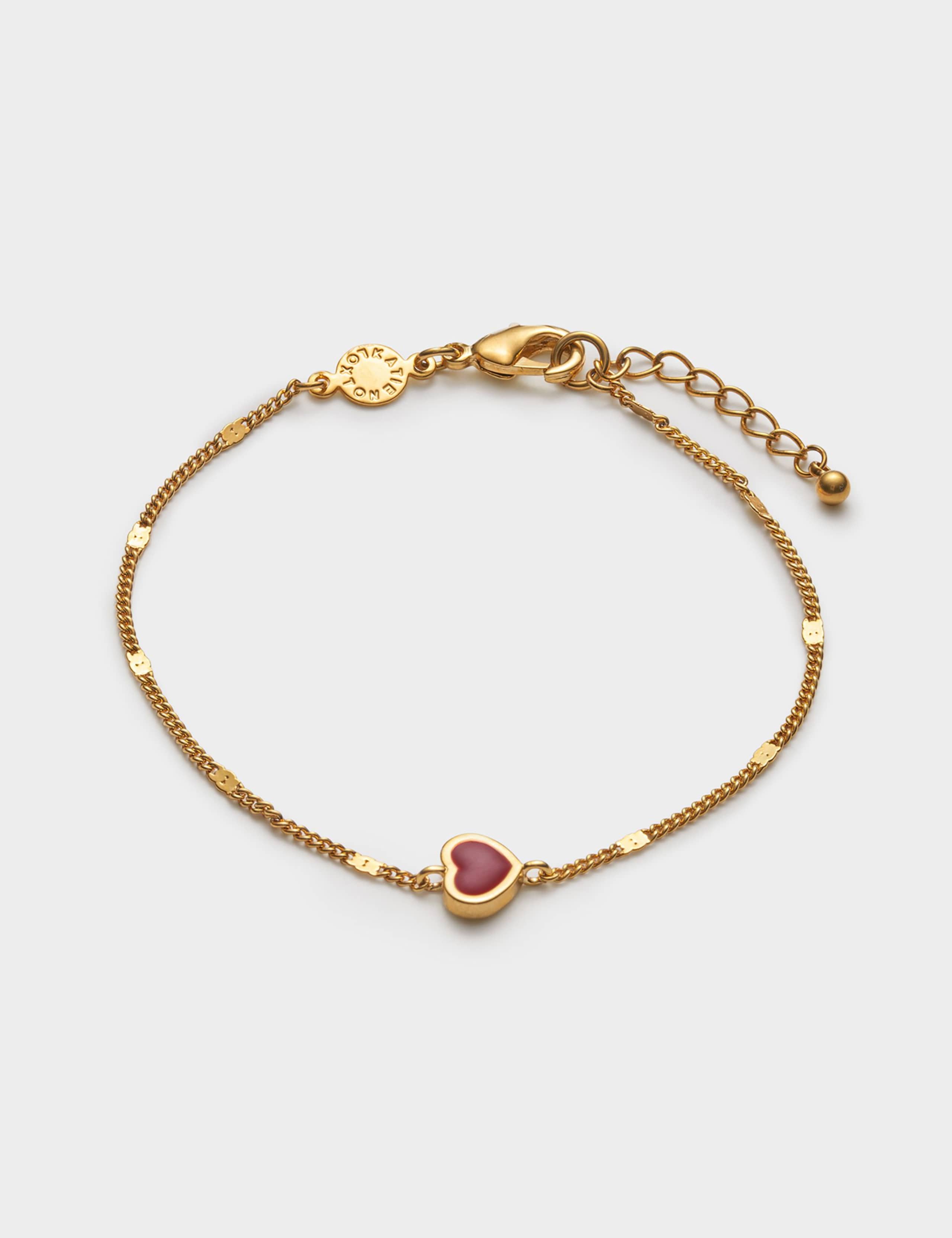 Gold Coated Enamel Heart Waterproof Bracelet 4 of 5
