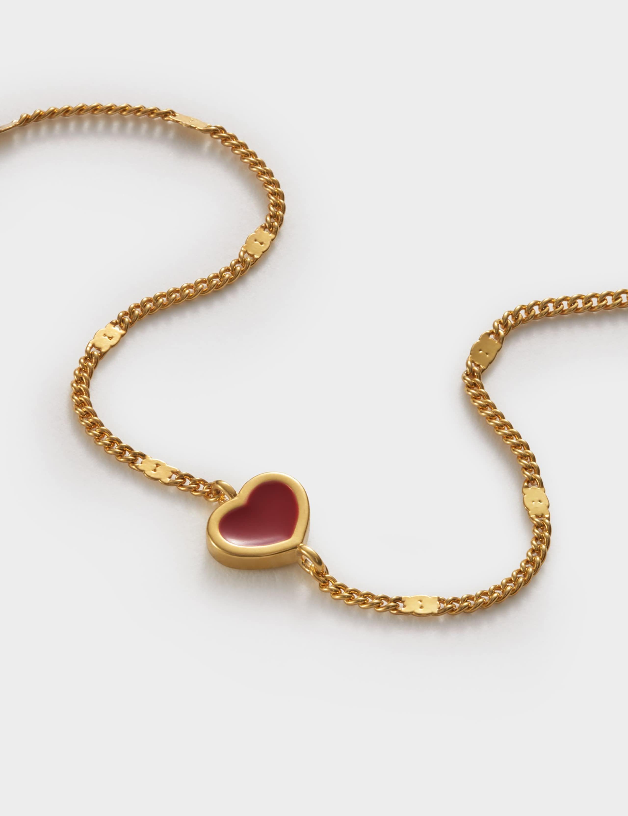 Gold Coated Enamel Heart Waterproof Bracelet 5 of 5
