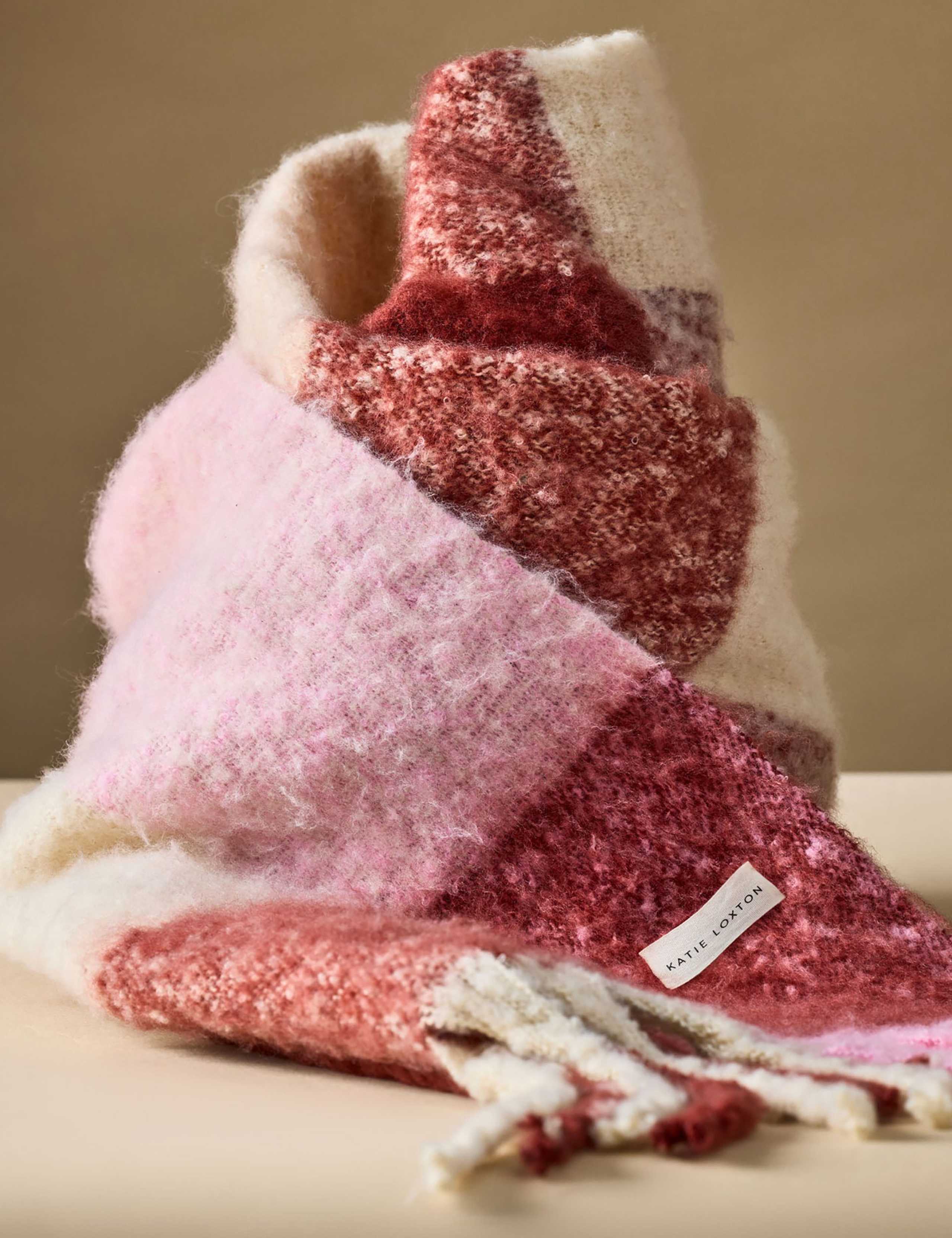 Brushed Checked Tassel Scarf 2 of 6