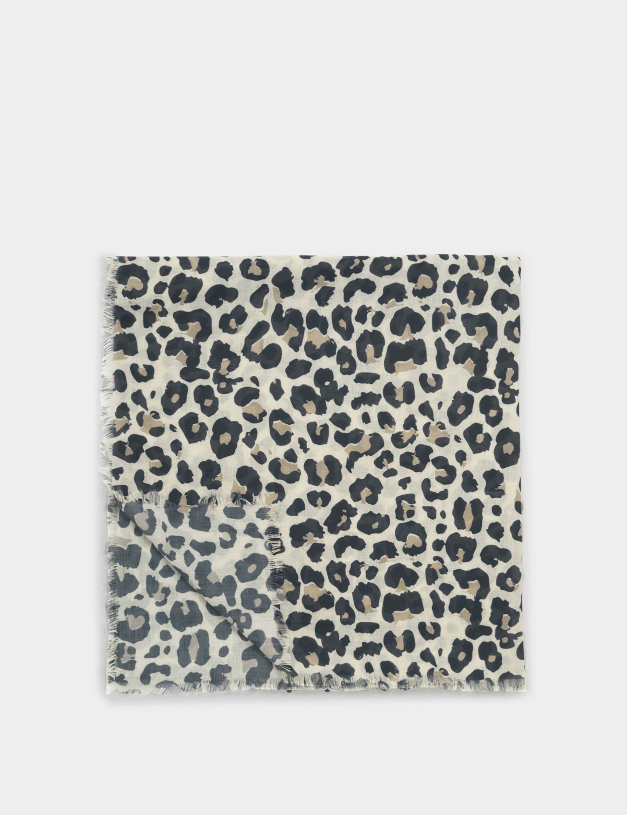 Animal Print Fringed Scarf 3 of 5