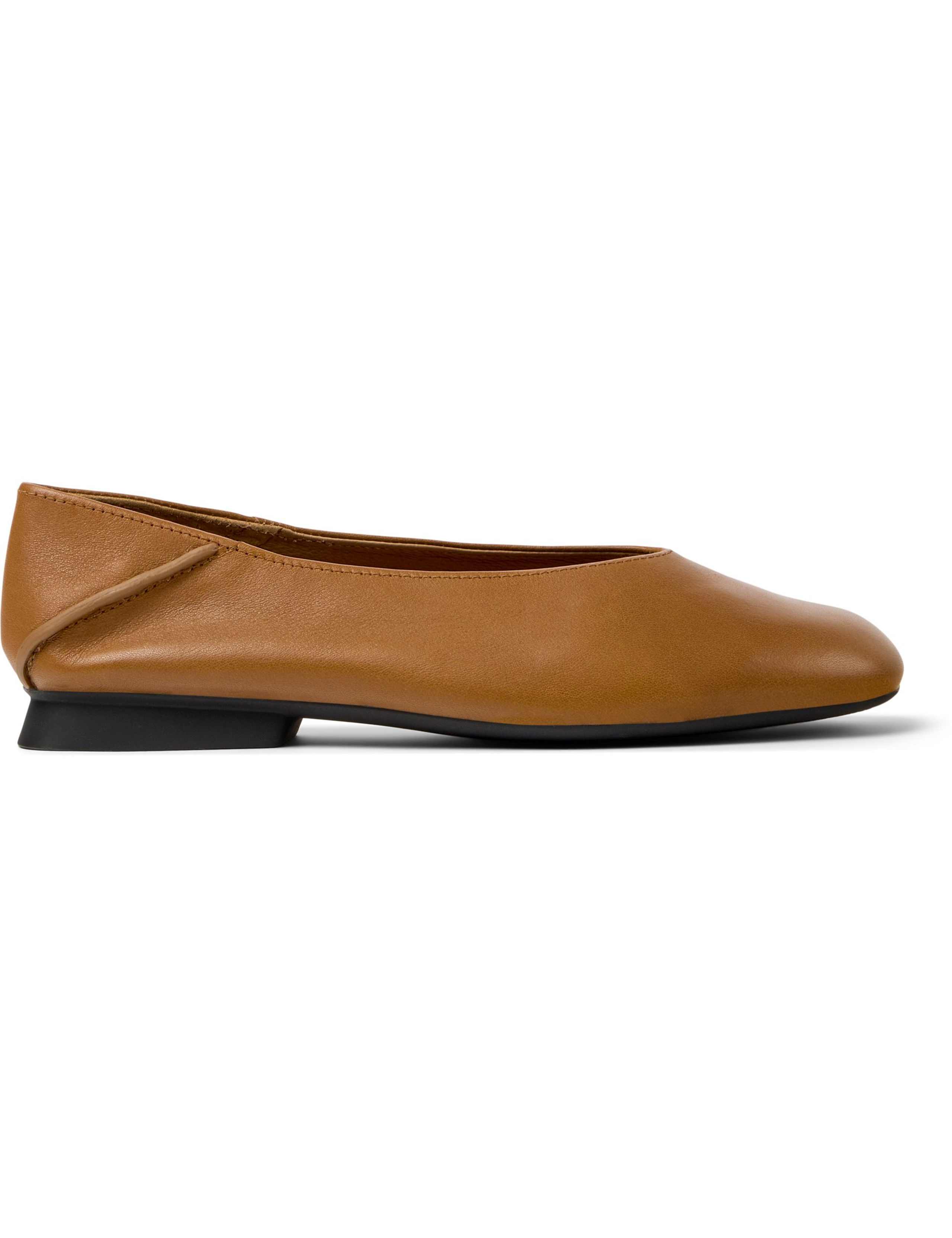 Leather Flat Square Toe Ballet Pumps 1 of 5