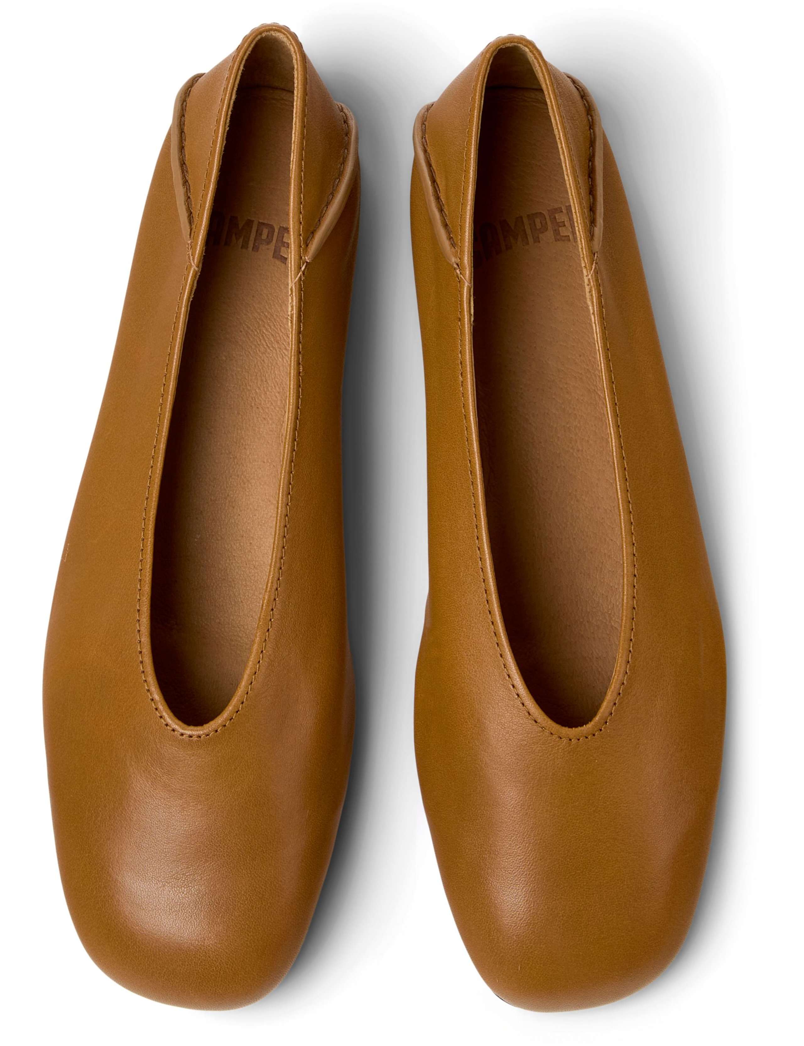 Leather Flat Square Toe Ballet Pumps 3 of 5