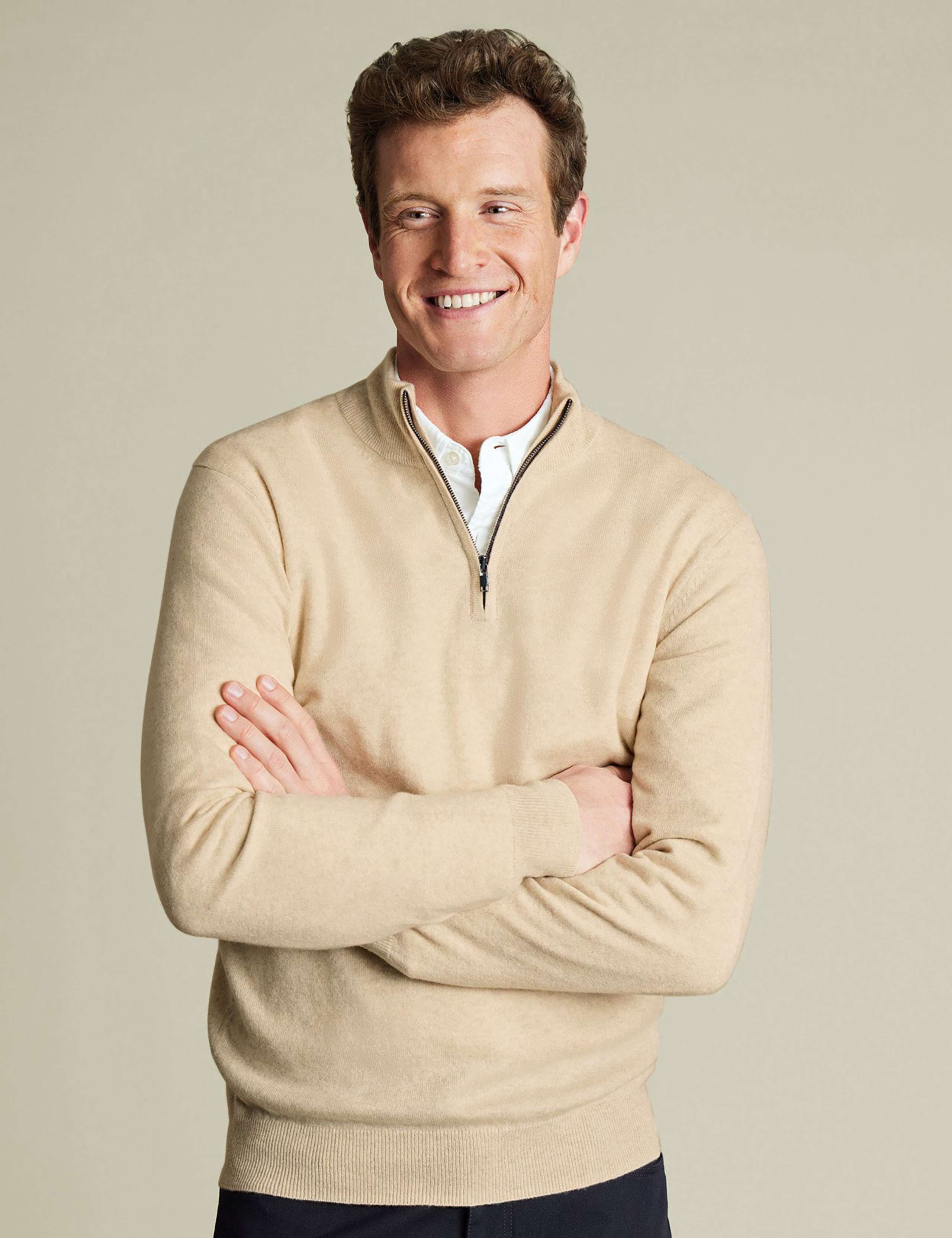 Pure Cashmere Half Zip Jumper 1 of 5