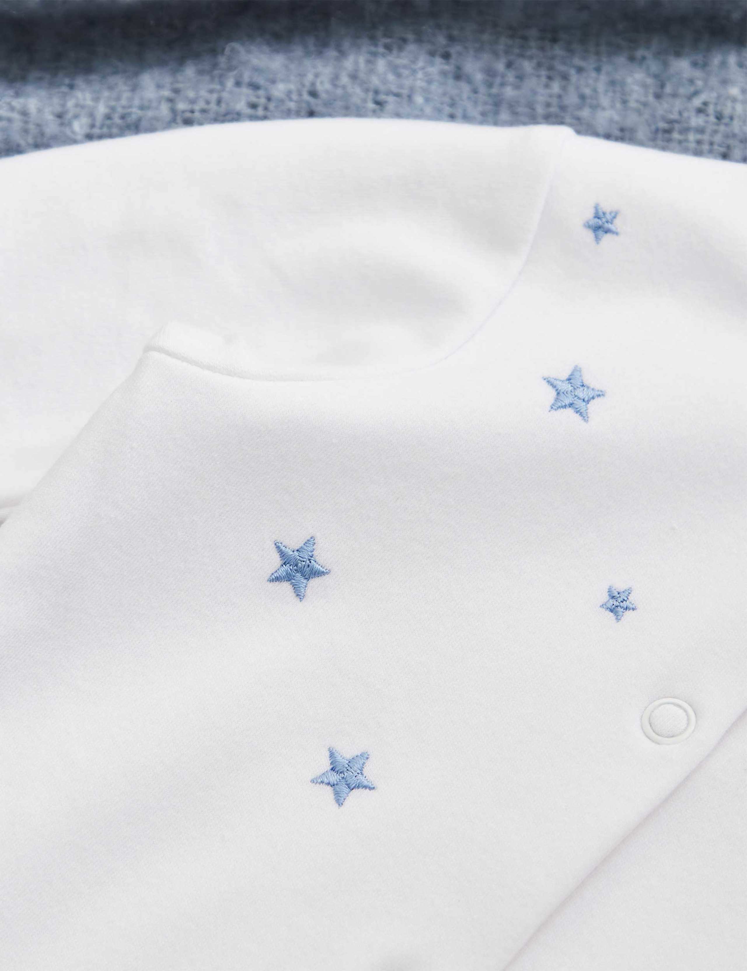 Personalised Born in 2024 Blue Star Design Sleepsuit (0-1 Yrs) 4 of 4