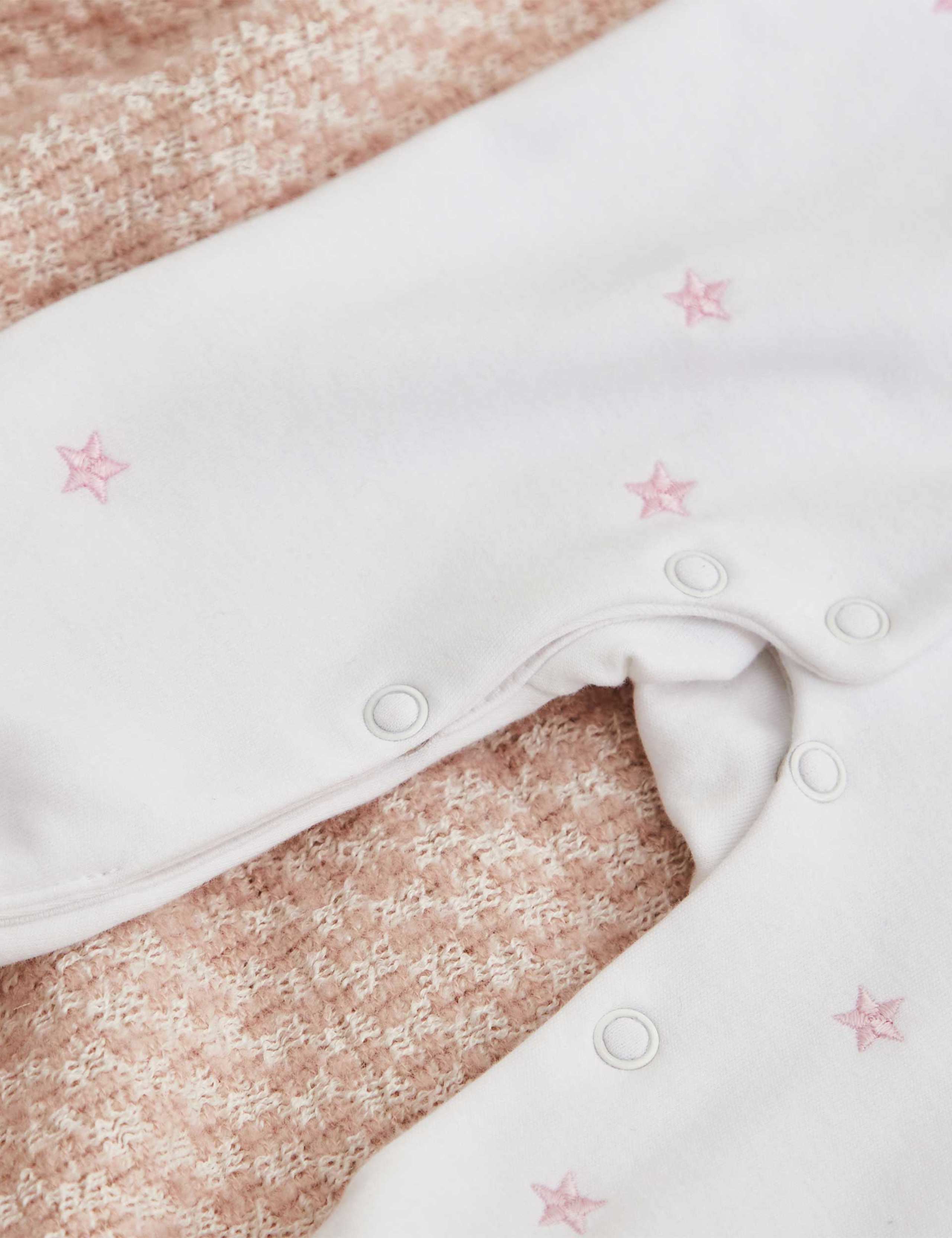 Personalised Born in 2024 Pink Star Design Sleepsuit (0-1 Yrs) 3 of 4