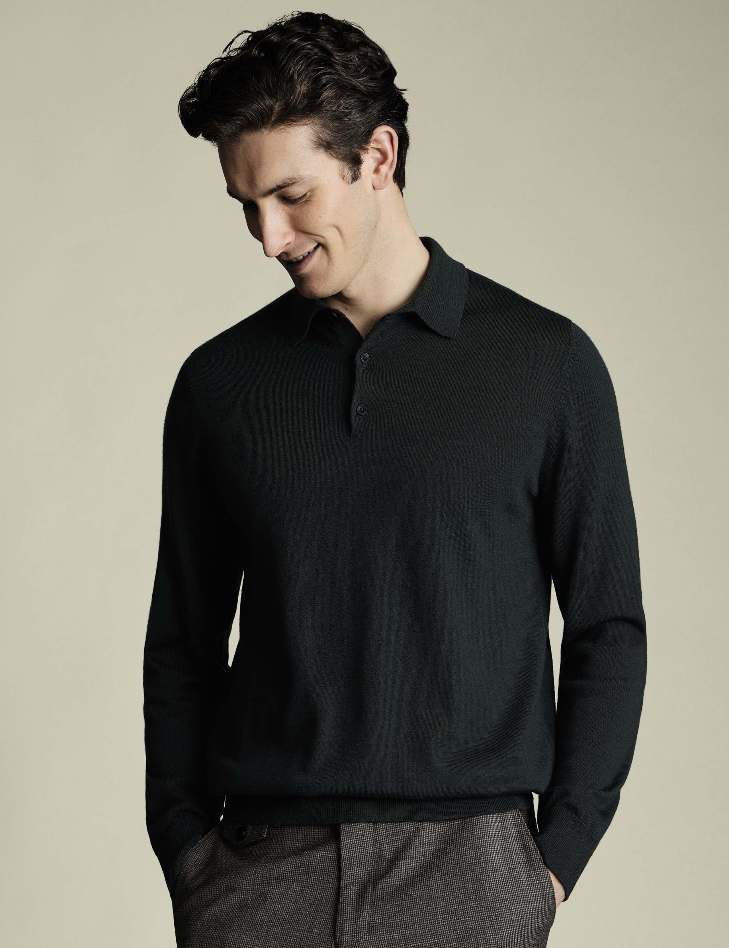 Pure Merino Wool Collared Neck Jumper 1 of 5