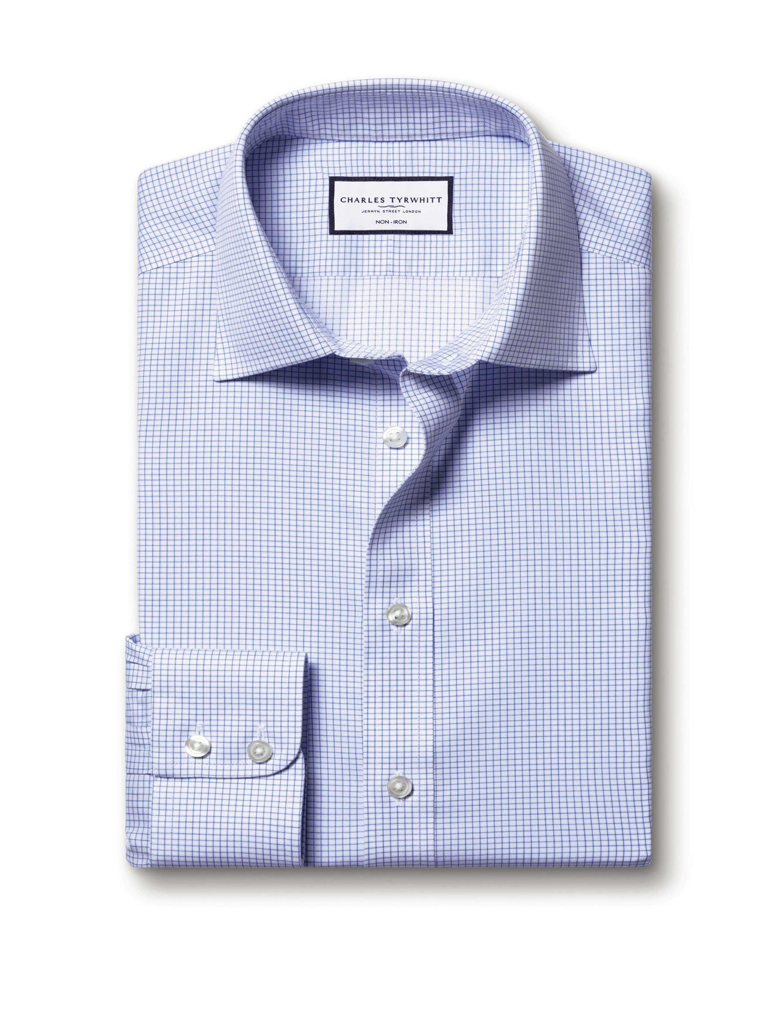 Slim Fit Non Iron Pure Cotton Checked Shirt 6 of 6