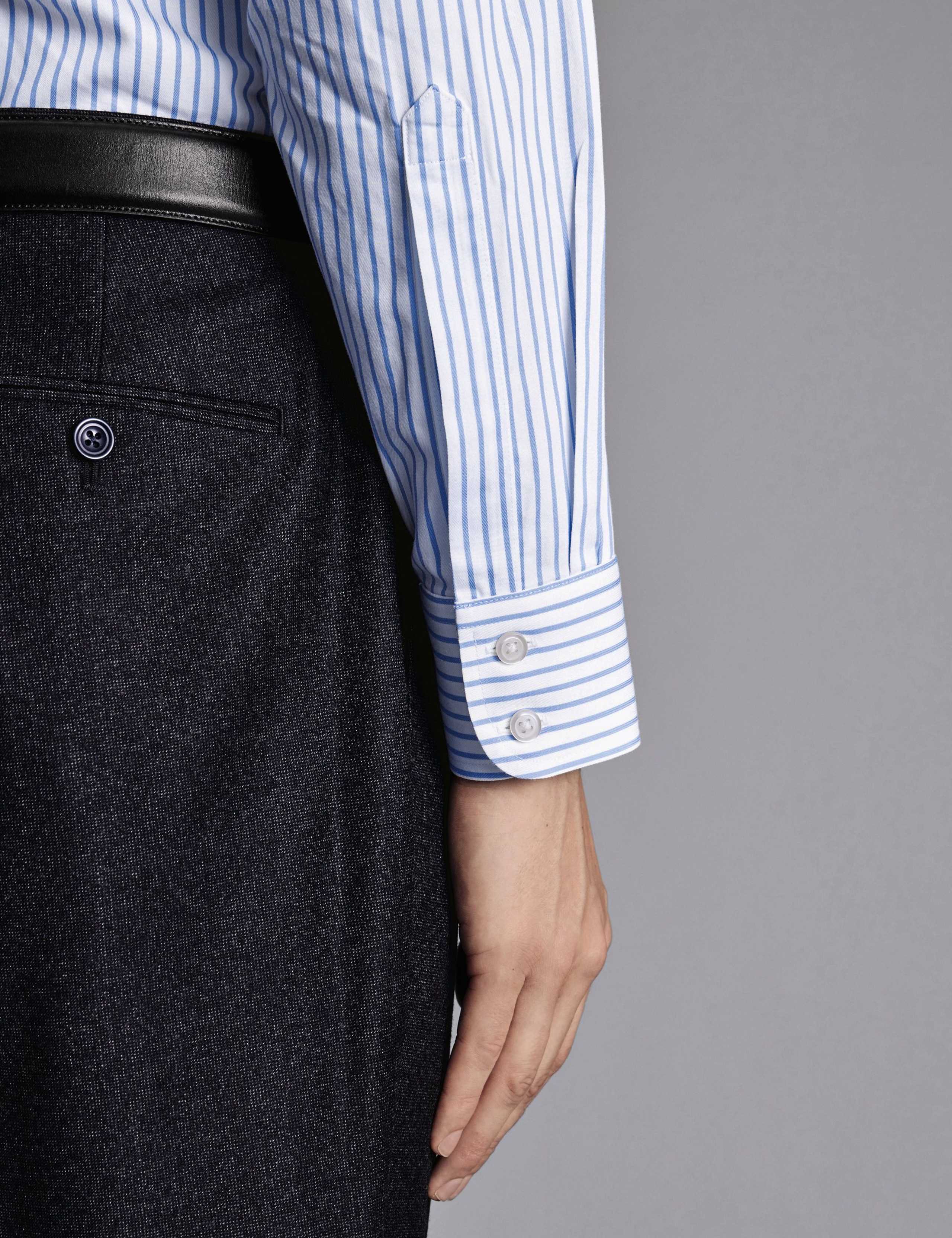 Regular Fit Non-Iron Pure Cotton Twill Striped Shirt 4 of 4