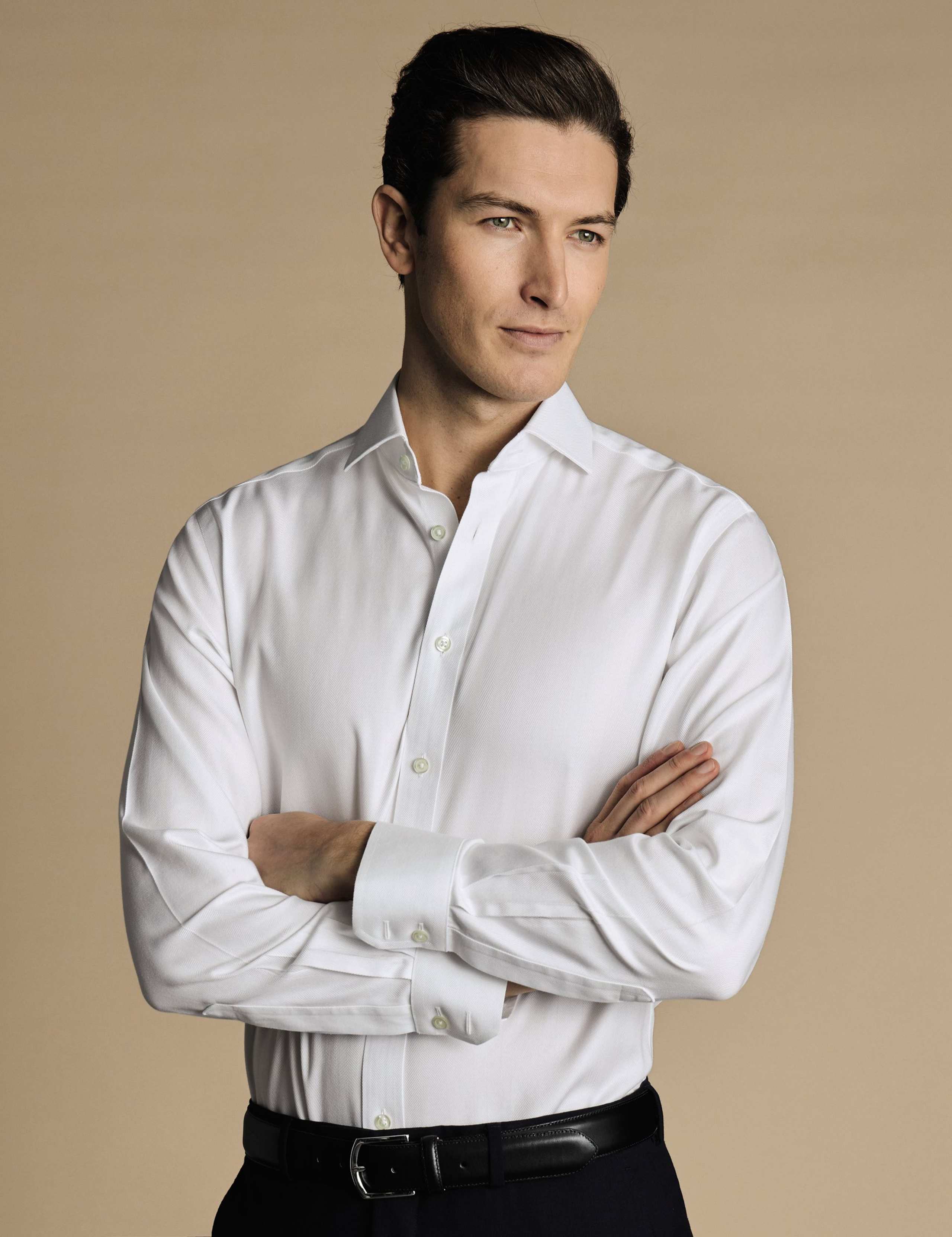 Slim Fit Non Iron Herringbone Shirt 1 of 6