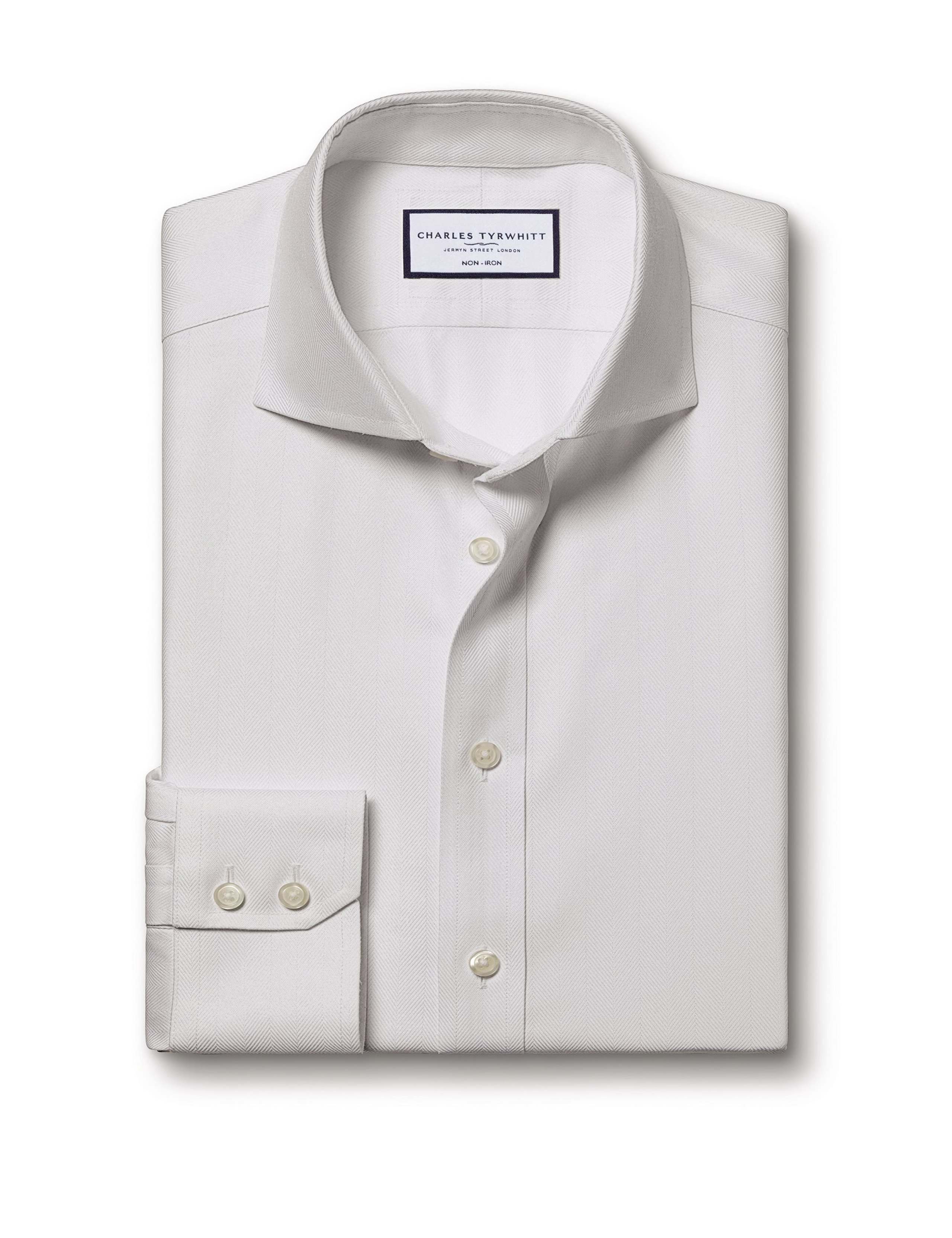 Slim Fit Non Iron Herringbone Shirt 2 of 6