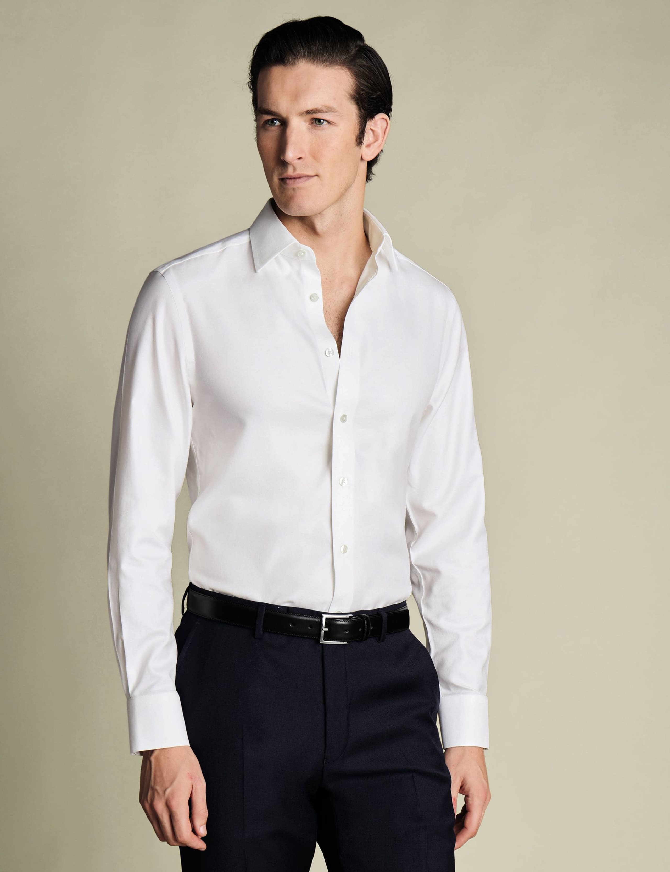 Slim Fit Non Iron Pure Cotton Twill Shirt 1 of 6