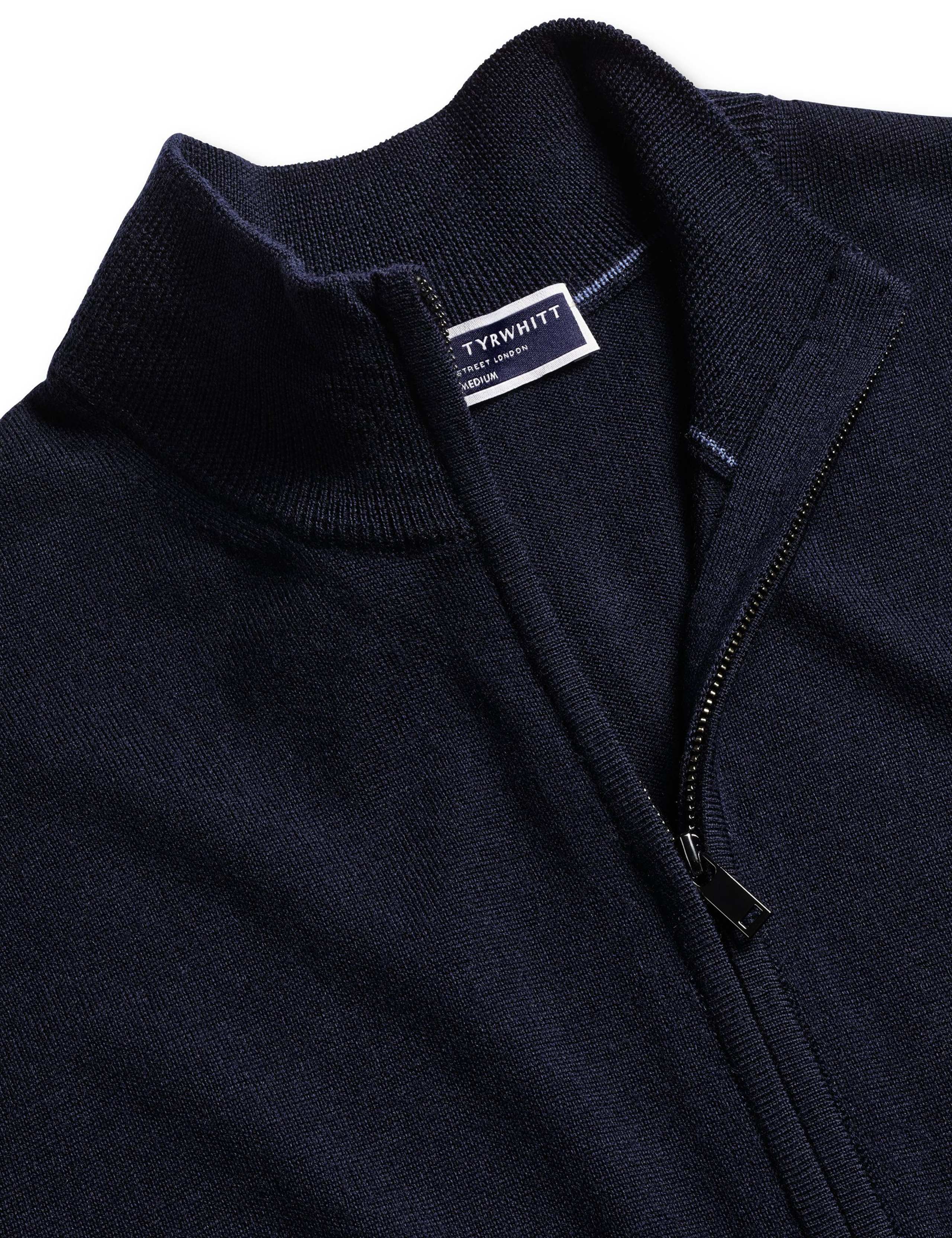 Pure Merino Wool Funnel Neck Cardigan 3 of 5