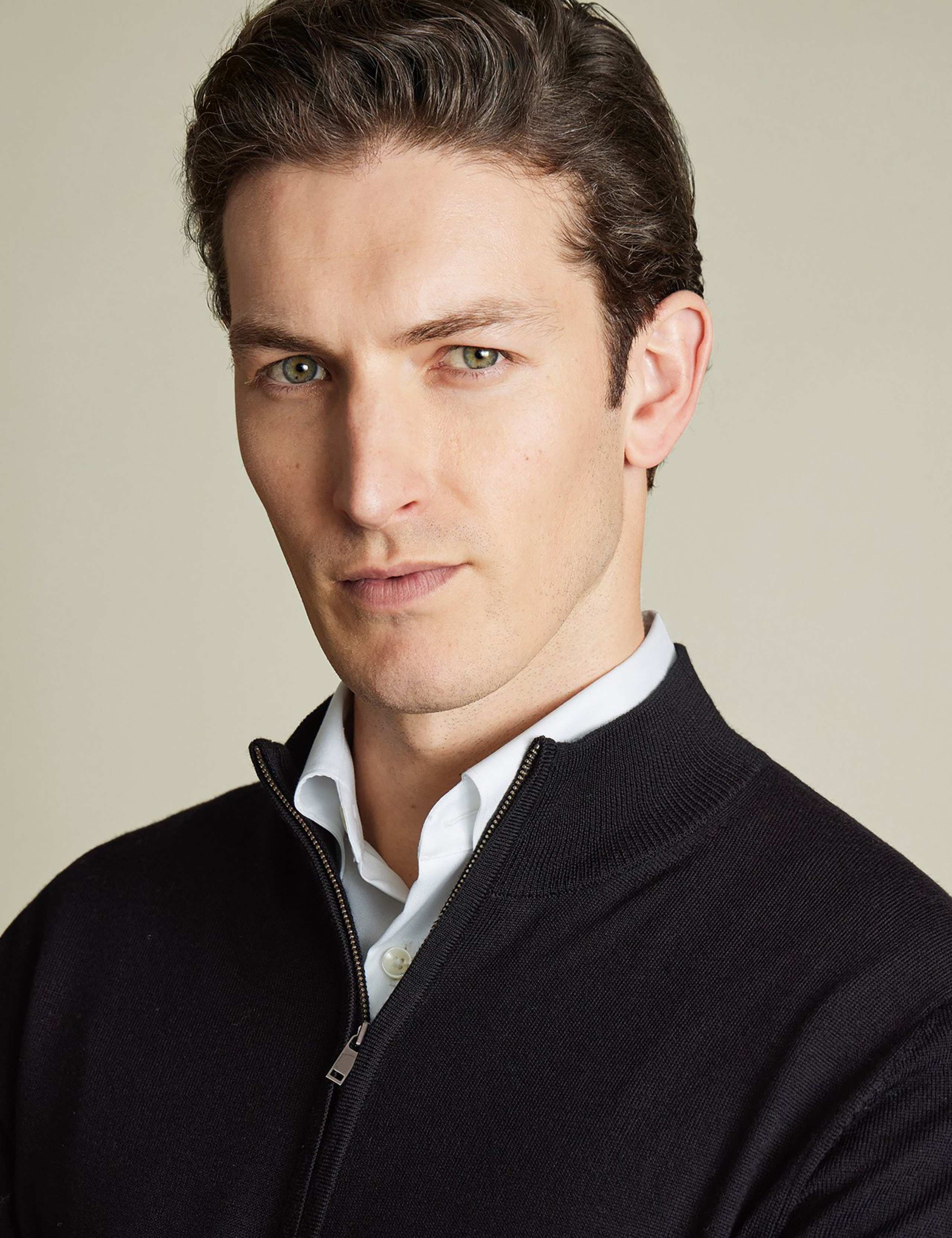 Pure Merino Wool Funnel Neck Cardigan 2 of 5