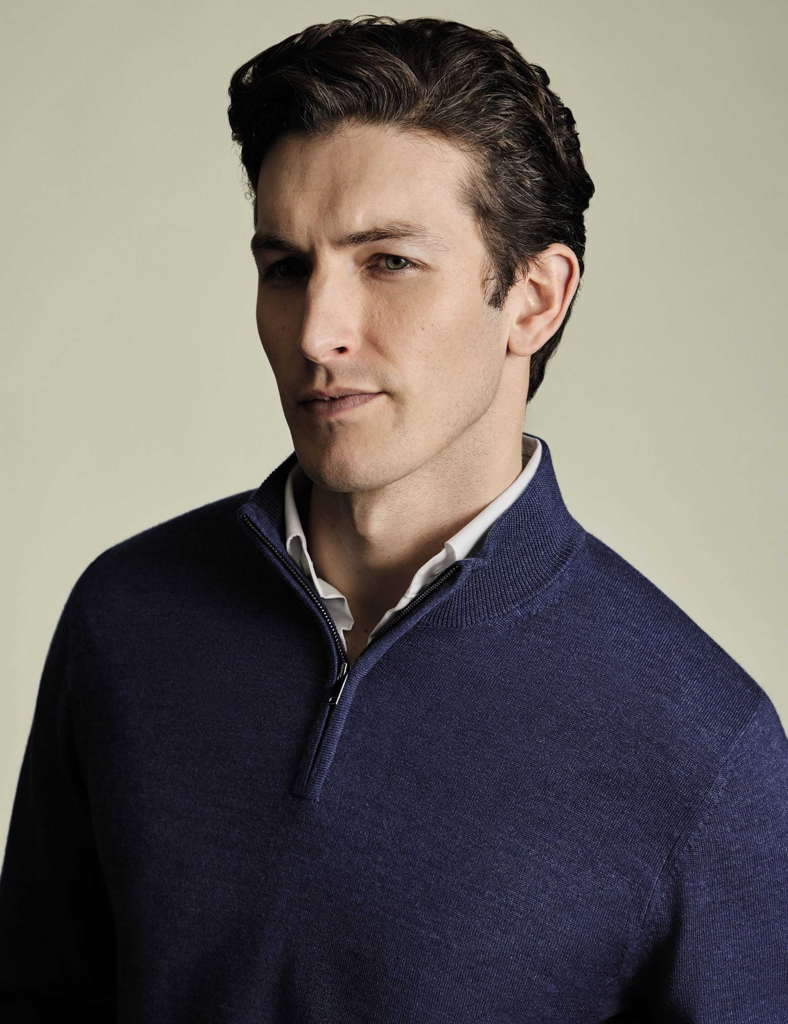 Pure Merino Wool Half Zip Jumper 2 of 5