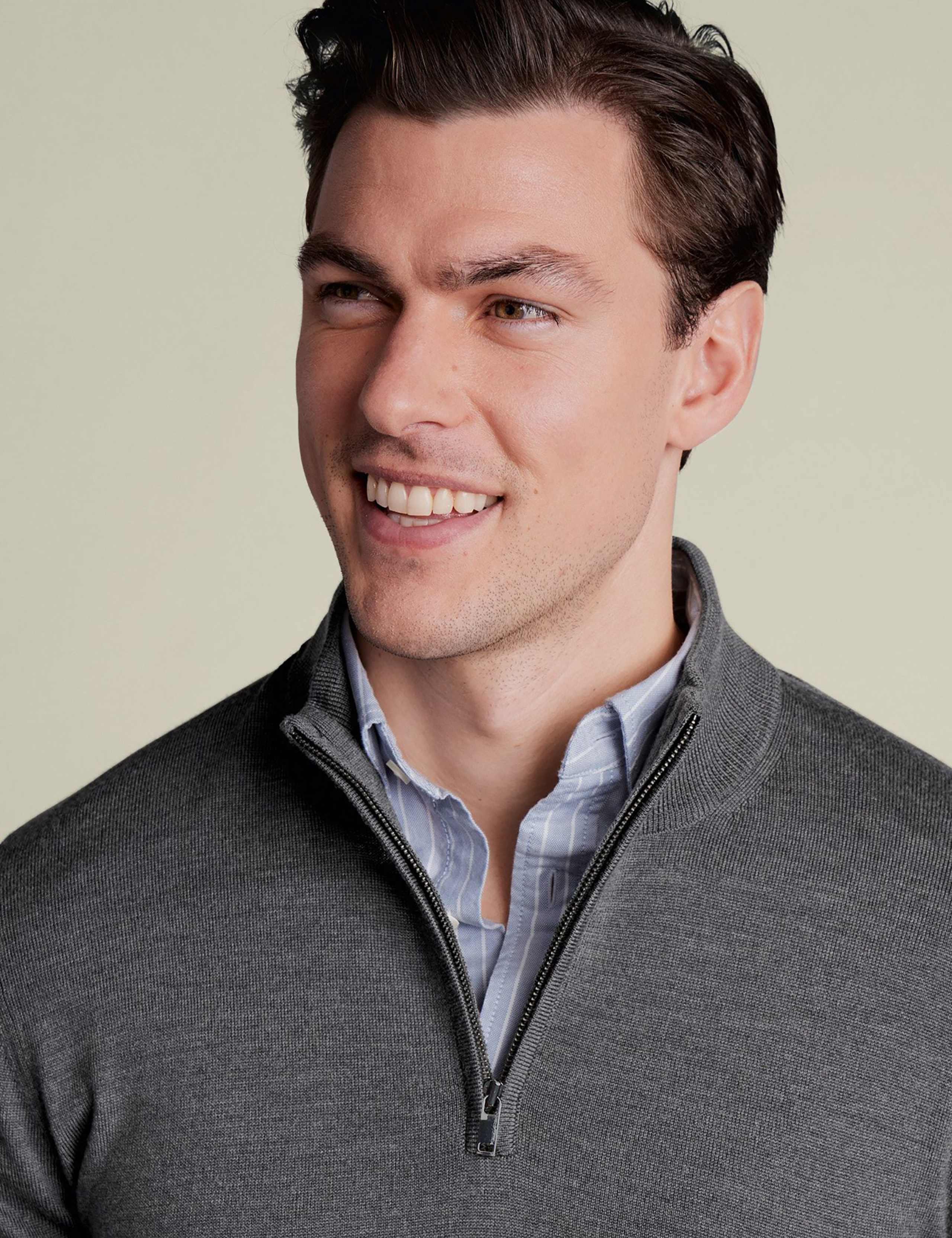 Pure Merino Wool Half Zip Jumper 2 of 5