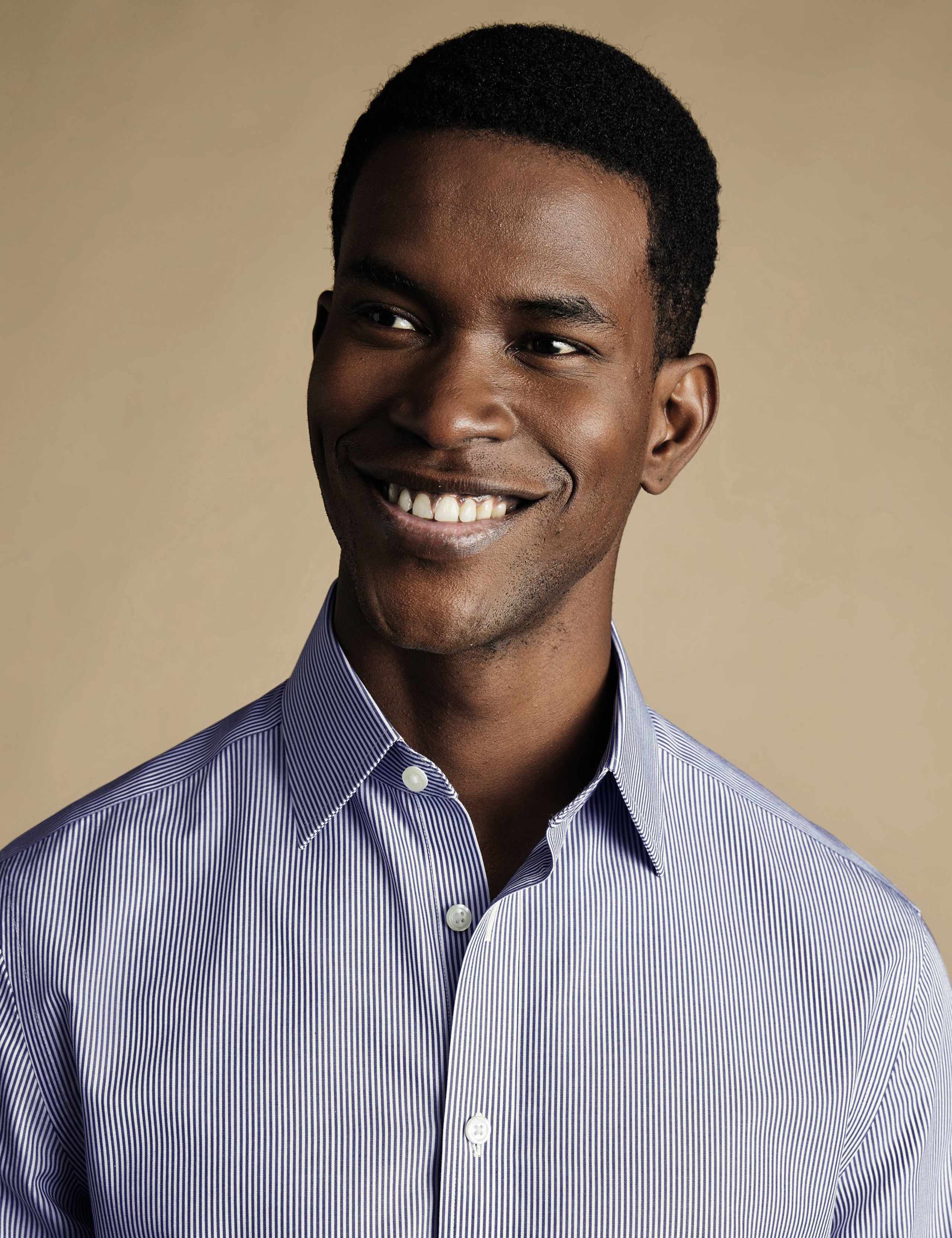 Slim Fit Non Iron Pure Cotton Striped Shirt 2 of 6