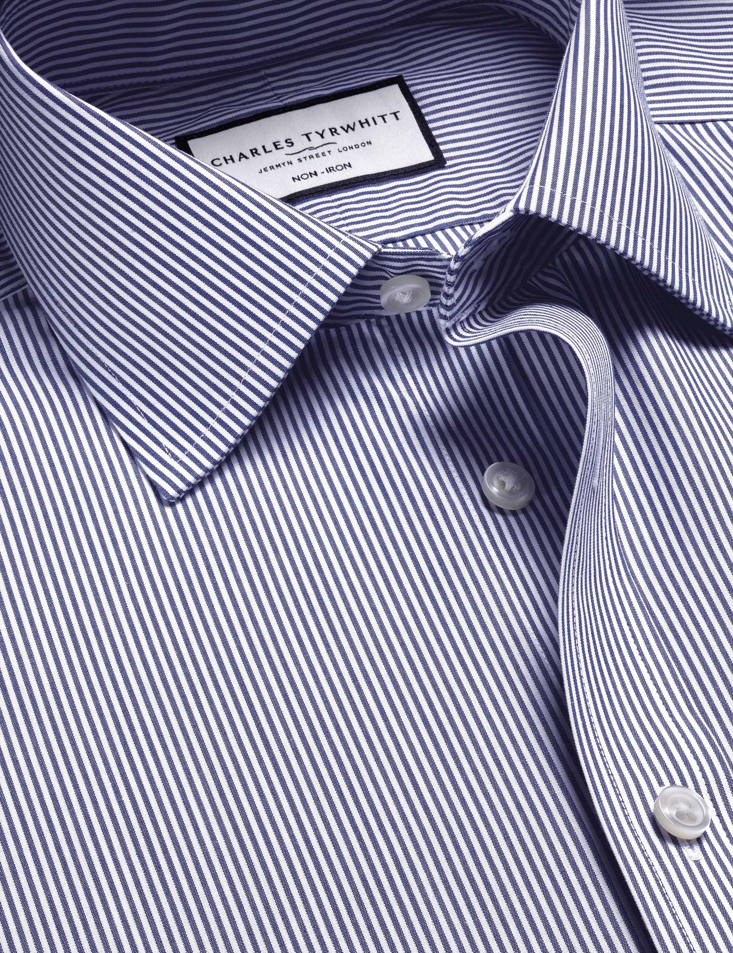 Slim Fit Non Iron Pure Cotton Striped Shirt 3 of 6