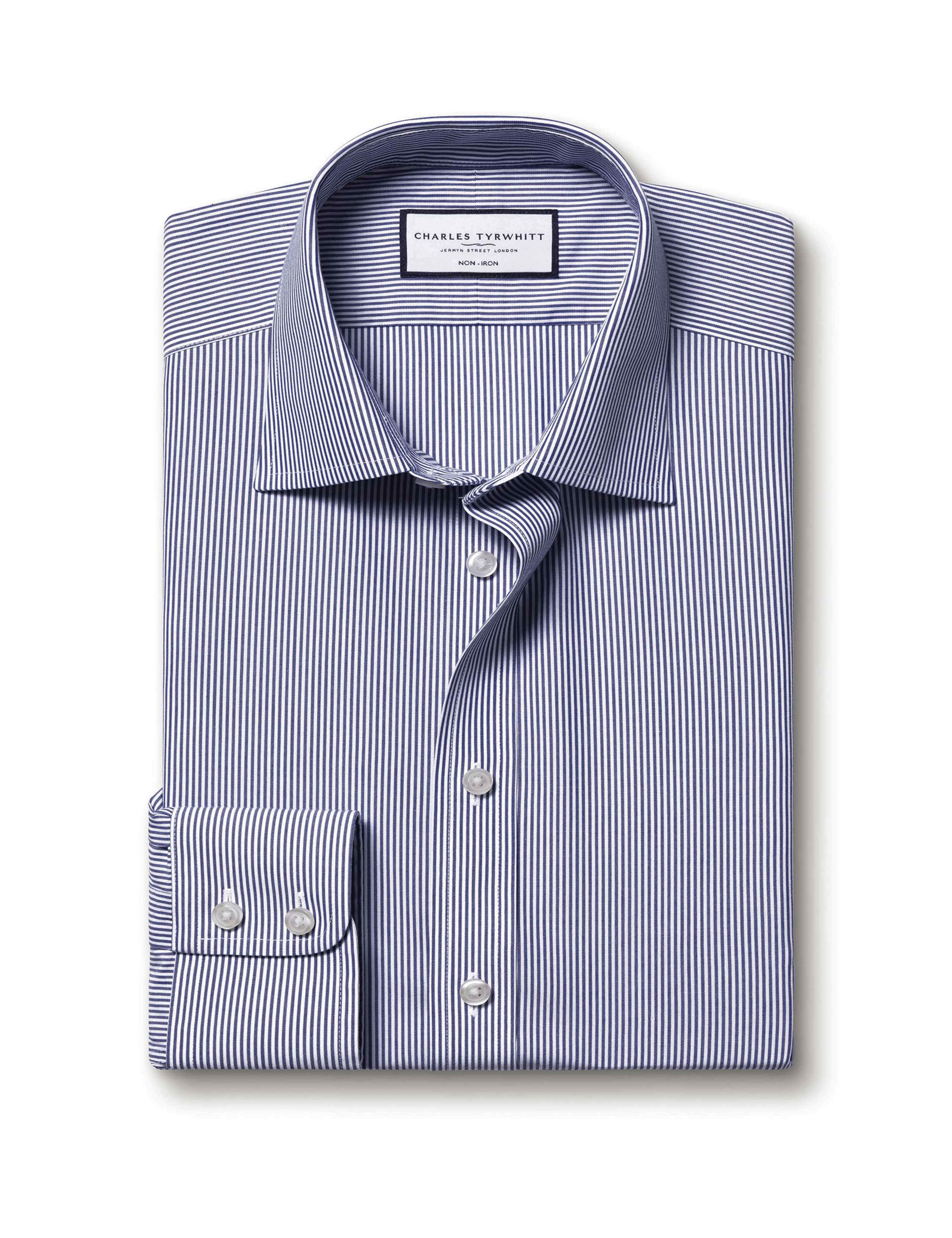 Slim Fit Non Iron Pure Cotton Striped Shirt 6 of 6